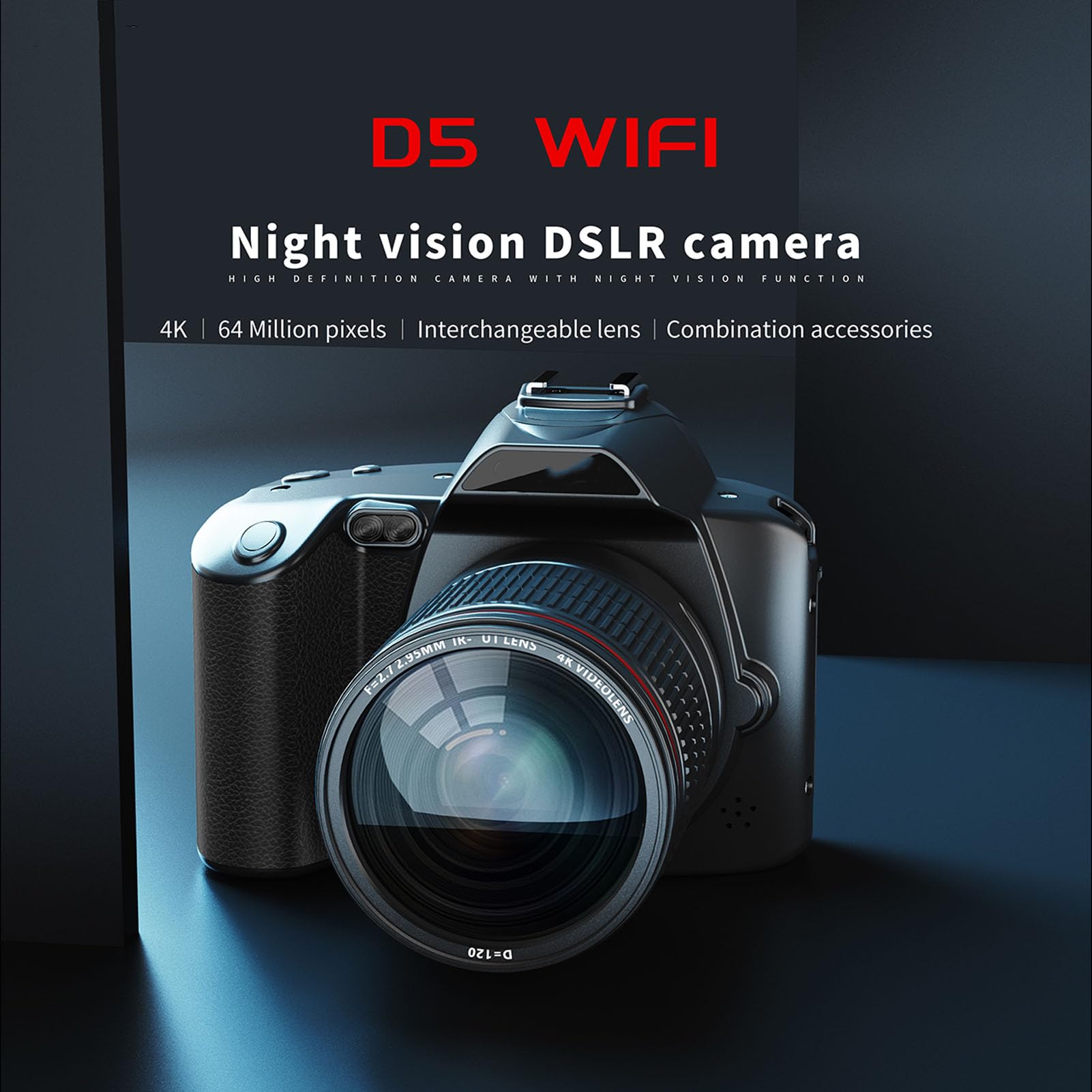 4K 64MP Digital Camera with Night Vision - 16x Zoom HD Camcorder, 3.0
