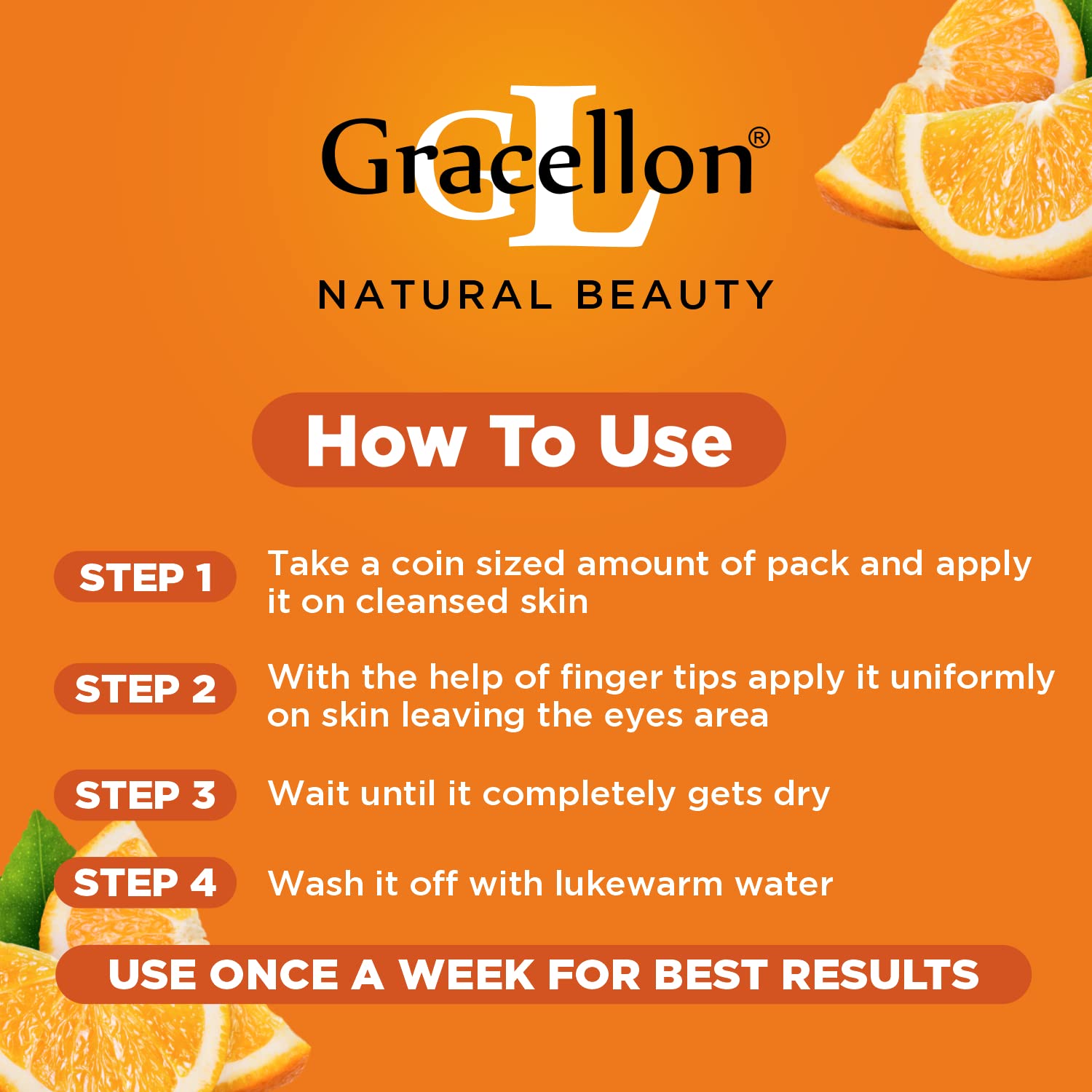 Gracellon Vitamin C Face Mask for Brightening Skin Tone - Fades Hyperpigmentation & Improves Elasticity | Paraben & SLES Free | Daily Skincare & Anti-Aging Treatment
