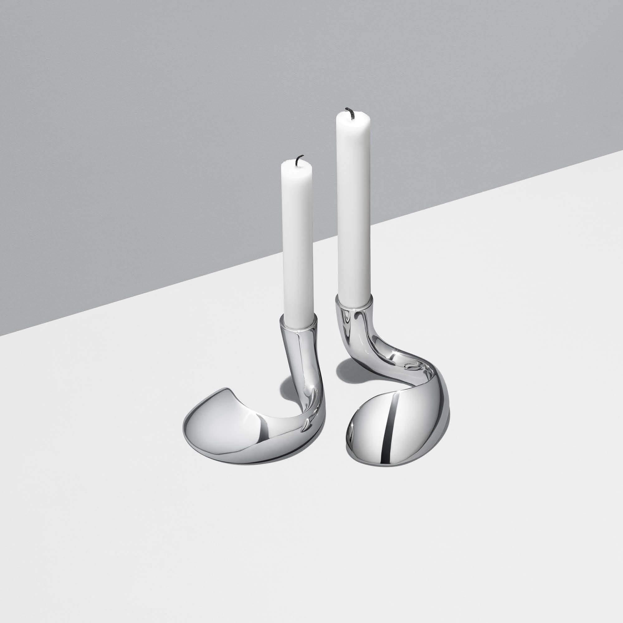 Georg Jensen Bloom Candle Holder Set of 2 - Modern Scandinavian Home Decor for Dining Table, Wedding Centerpiece & Living Room Ambiance
