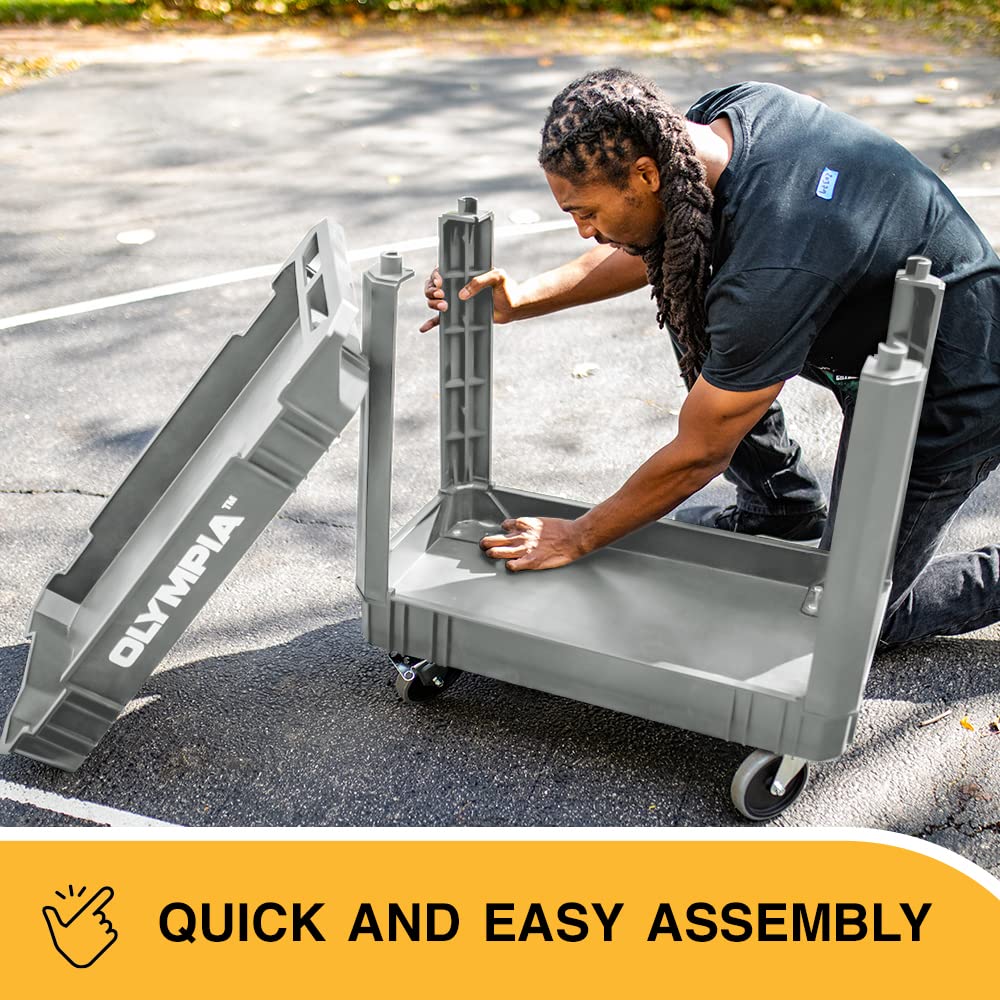 Olympia Tools 2-Shelf Utility Cart - 500lb Capacity for Warehouse & Garage