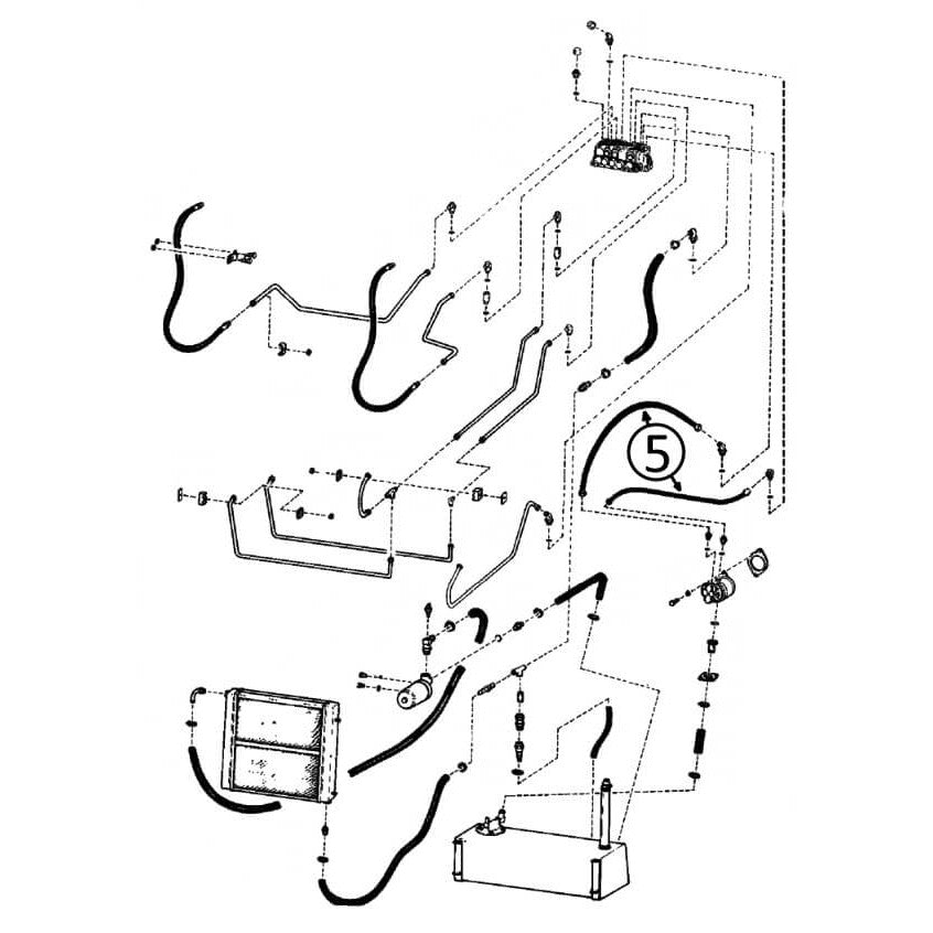 Bobcat 980 Hydraulic Hose - Pump to Valve Connection #5 - Heavy-Duty Replacement Part for Excavators & Loaders