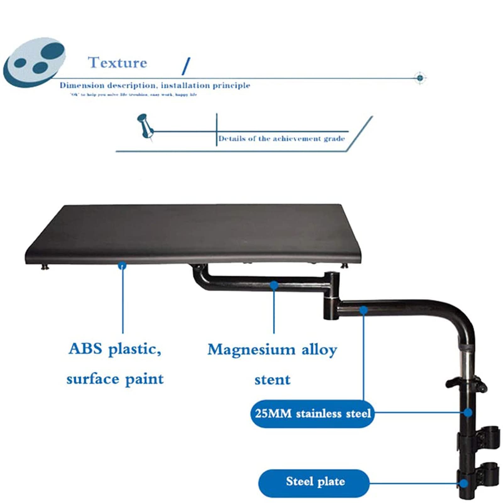 Adjustable Height Universal Wheelchair Lap Tray - Lightweight Portable Desk for Elderly & Disabled Patients - Ideal for Writing, Reading, Eating & Laptop Use - Perfect for Home Care, Hospitals & Nursing Homes