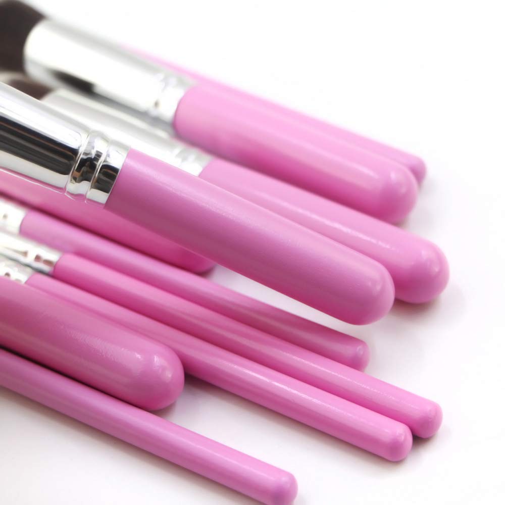 Lukzer 10-Piece Soft Makeup Brush Set with 1 Free Blending Sponge - Professional Pink Cosmetic Brushes for Foundation, Eyeshadow & Contouring - Perfect Travel Makeup Kit for On-The-Go Beauty