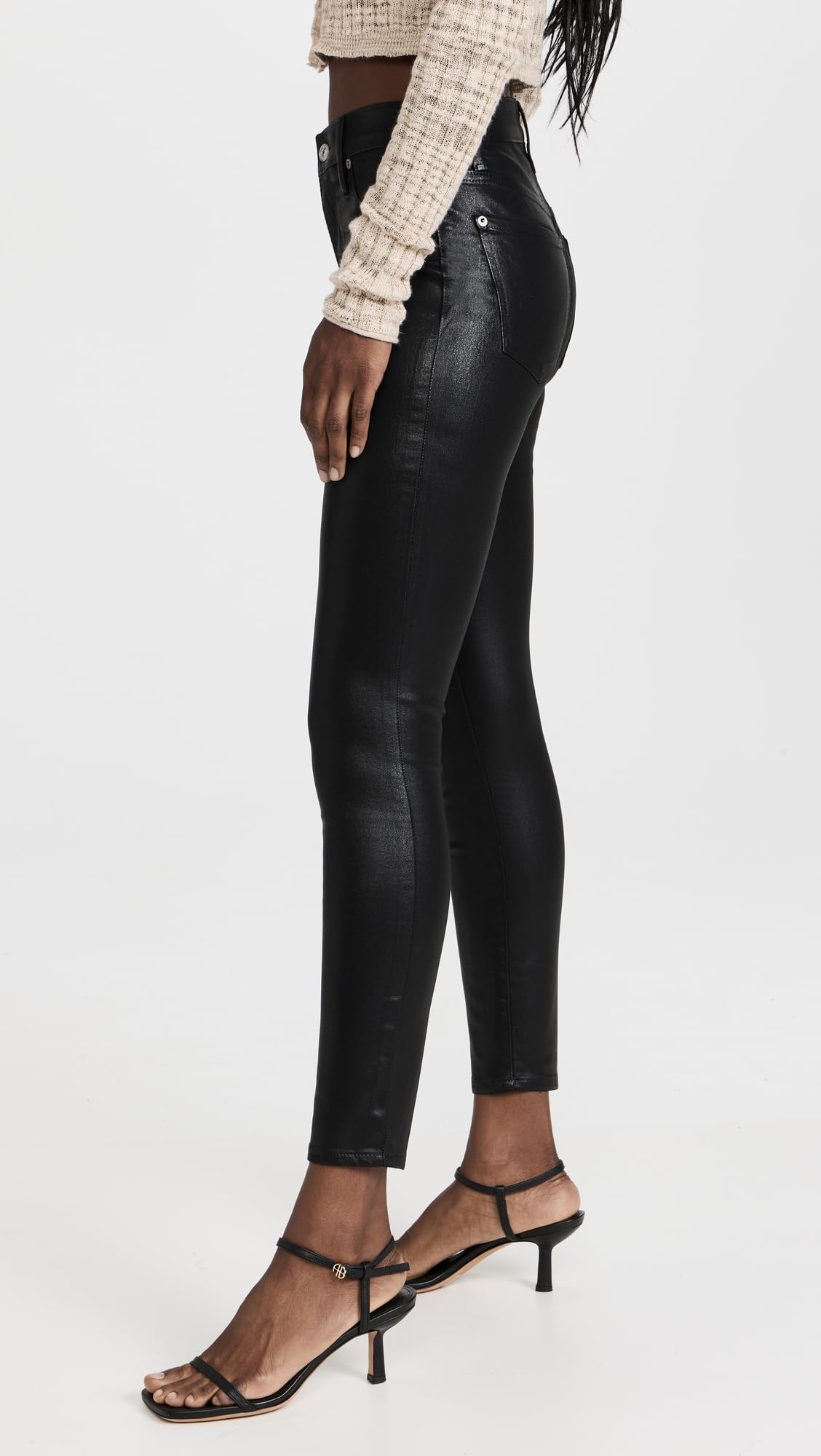 7 For All Mankind Women's High Waist Skinny Jeans - Slim Fit Ankle Length Denim Pants for Casual Wear & Night Out