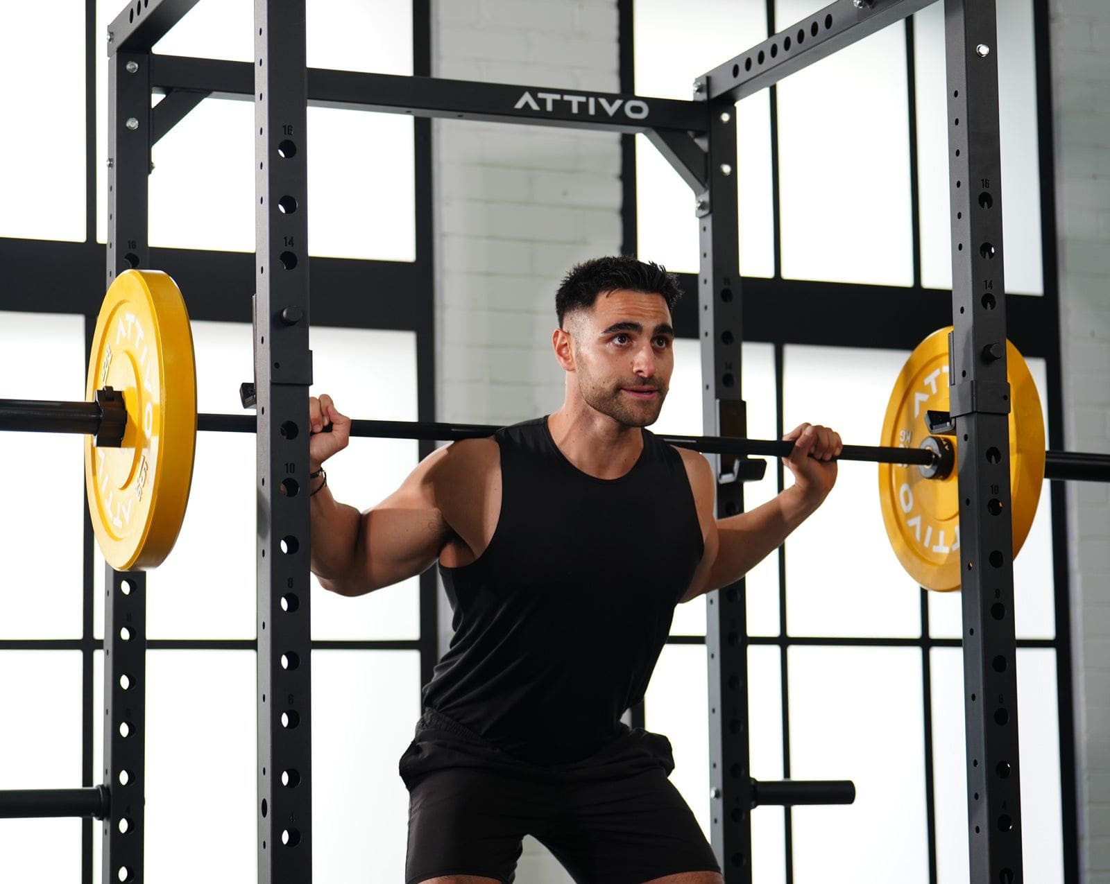 ATTIVO L4 Power Rack with Cable Pulley System - Heavy Duty Home Gym Equipment for Strength Training & Weightlifting