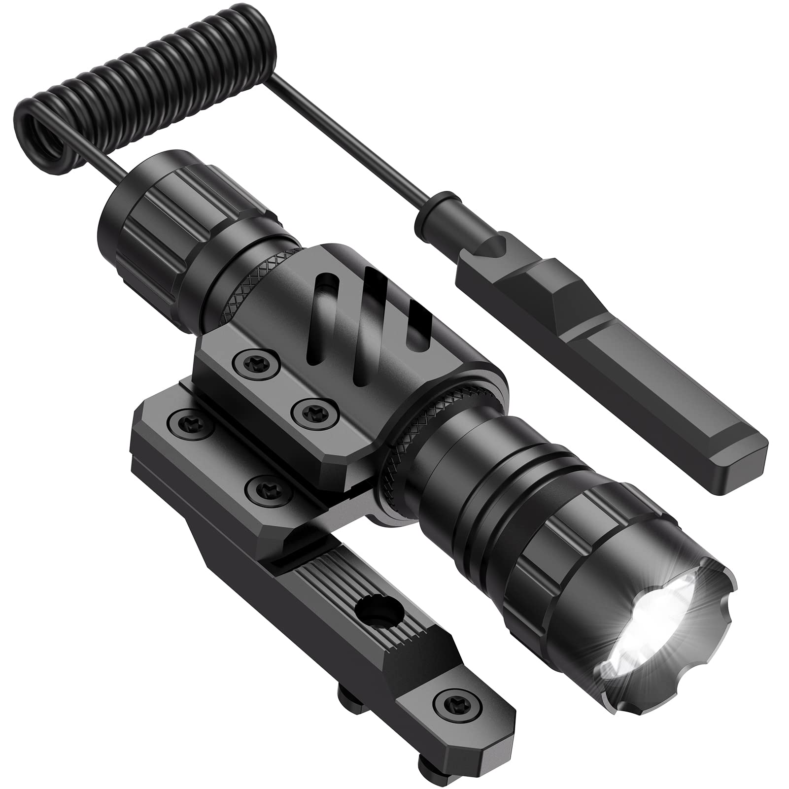 Feyachi 1200 Lumen Tactical Flashlight LED Weapon Light with Picatinny/M-LOK Rail Mount & Pressure Switch - Perfect for Hunting, Home Defense, and Outdoor Adventures