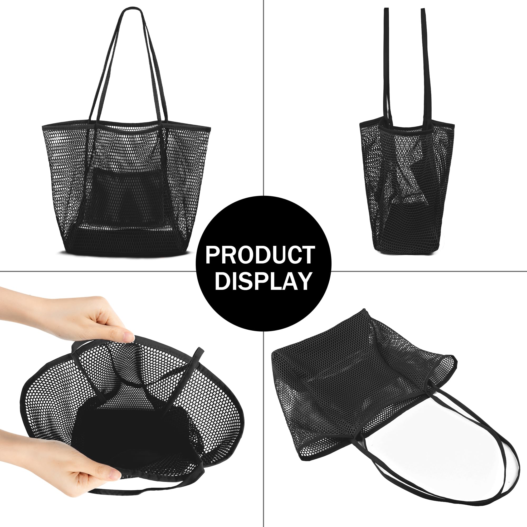 VOROLO Mesh Tote Beach Bag for Women - Fairycore Hobo Shoulder Bag, Soft Crochet Summer Casual Handbag | Perfect for Beach Trips, Picnics & Boho Fashion Outfits