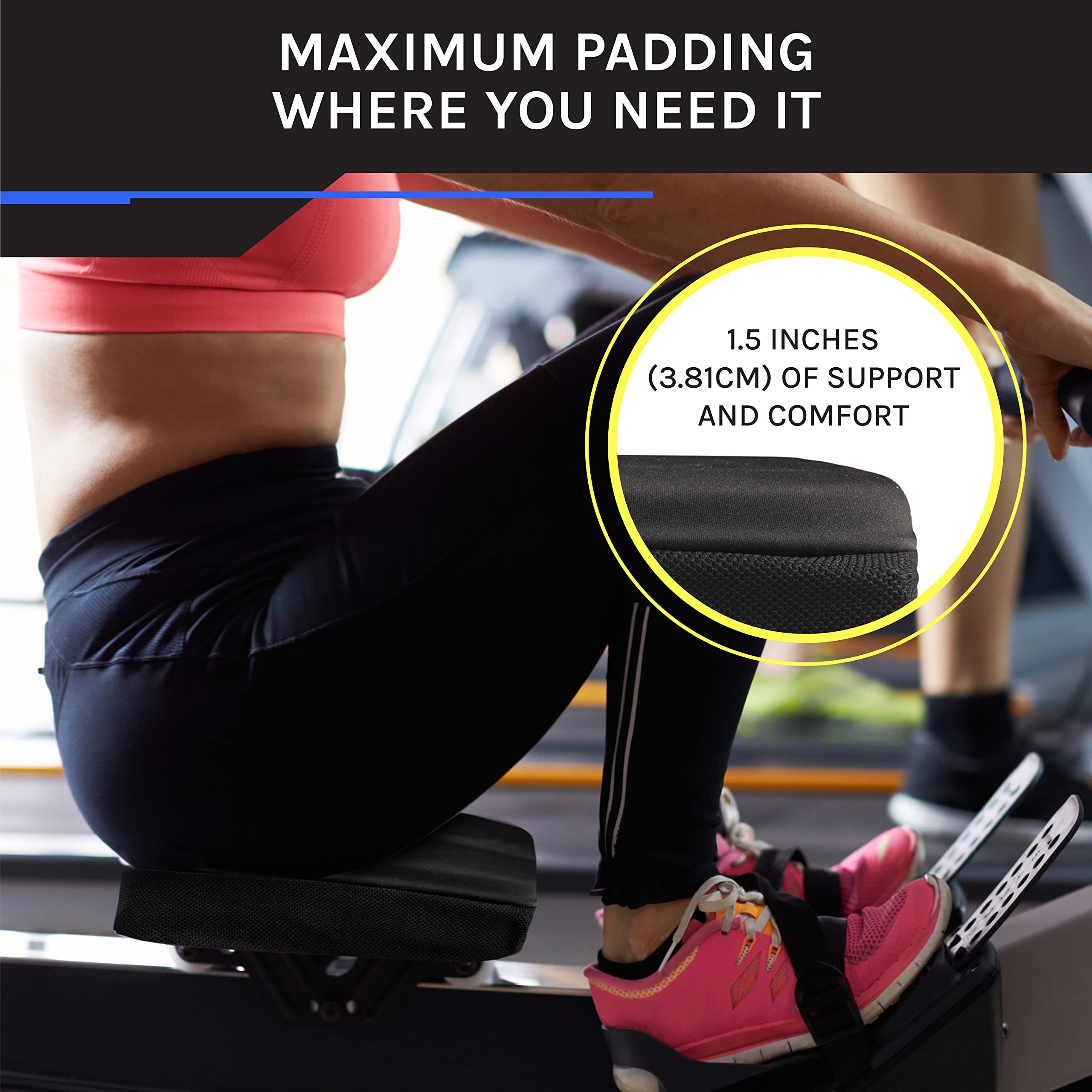 Recumbent Bike Seat Cushion - Gel Exercise Bike Seat Cover for Stationary & Spin Bikes (39.37 x 29.21 cm) - Comfortable Padding for Men & Women - Perfect for Home Gym, Indoor Cycling & Long Workouts