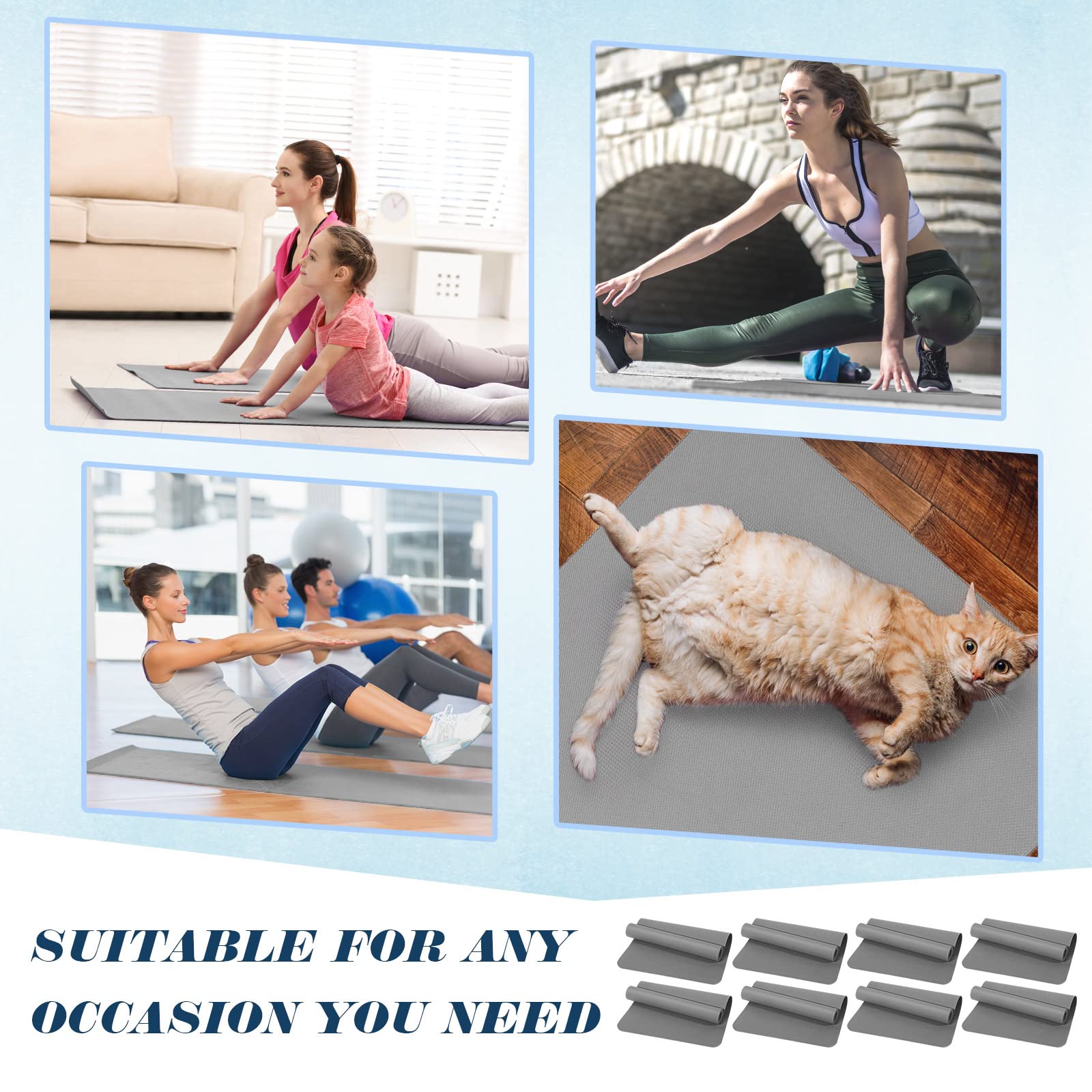 10 Pack Non-Slip Yoga Mats Bulk - 68