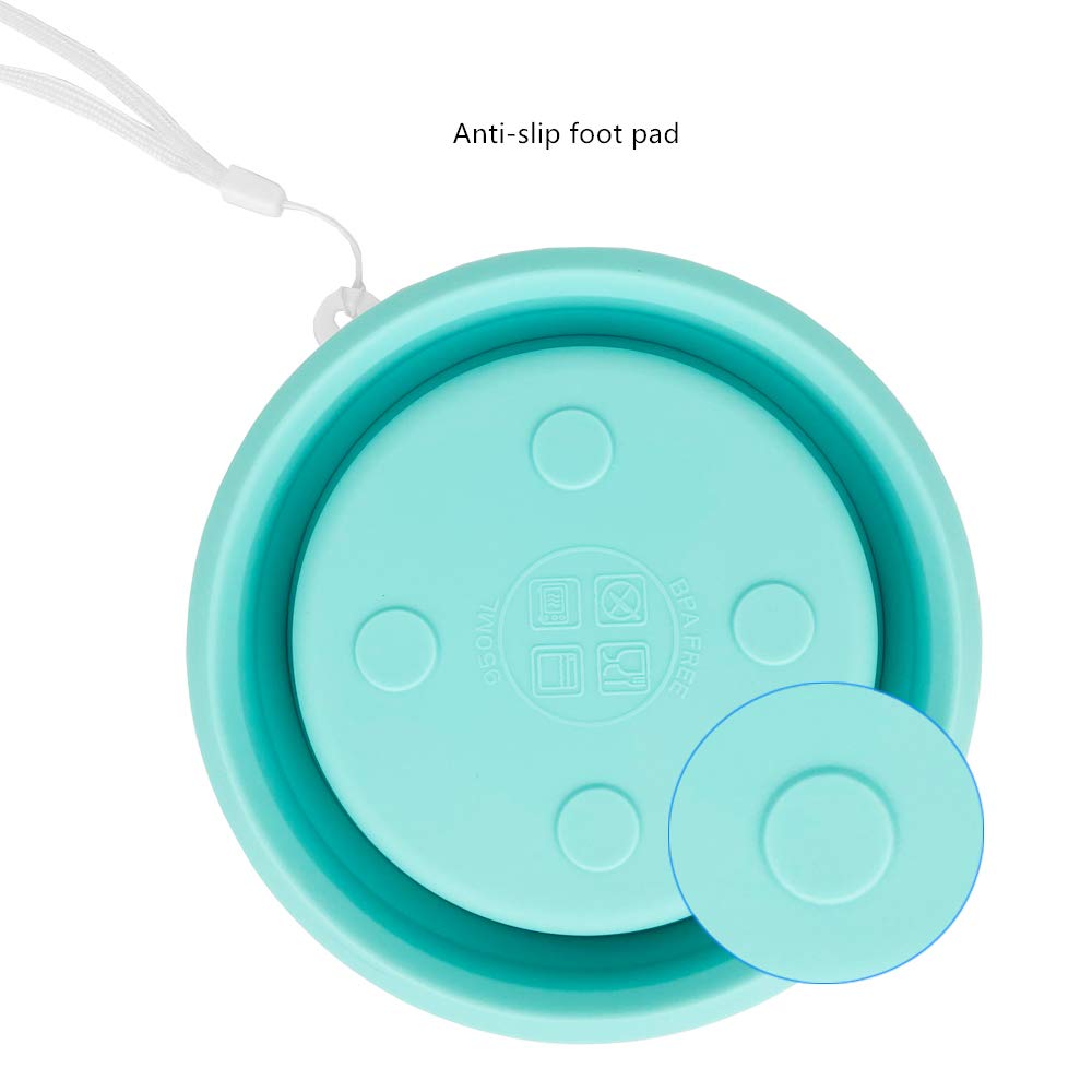 CARTINTS 950ml Collapsible Silicone Bowls - Reusable Food Storage Containers with Lids - BPA-Free Meal Prep Bowls for Kitchen, Travel & Camping - Space Saving Collapsible Design (Blue) - Perfect for Picnics, Office Lunch & Outdoor Adventures