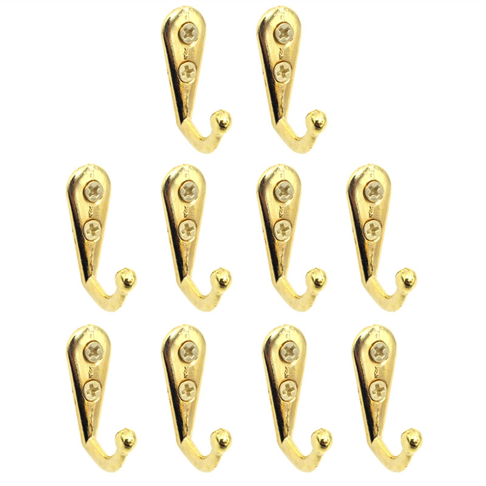 ZLASS 10-Pack Wall Mounted Coat Hooks - Vintage Prong Style Clothes Hangers for Jackets, Bags, Hats & Keys - Space Saving Door & Wall Hooks for Kitchen, Bathroom, Bedroom & Entryway Organization