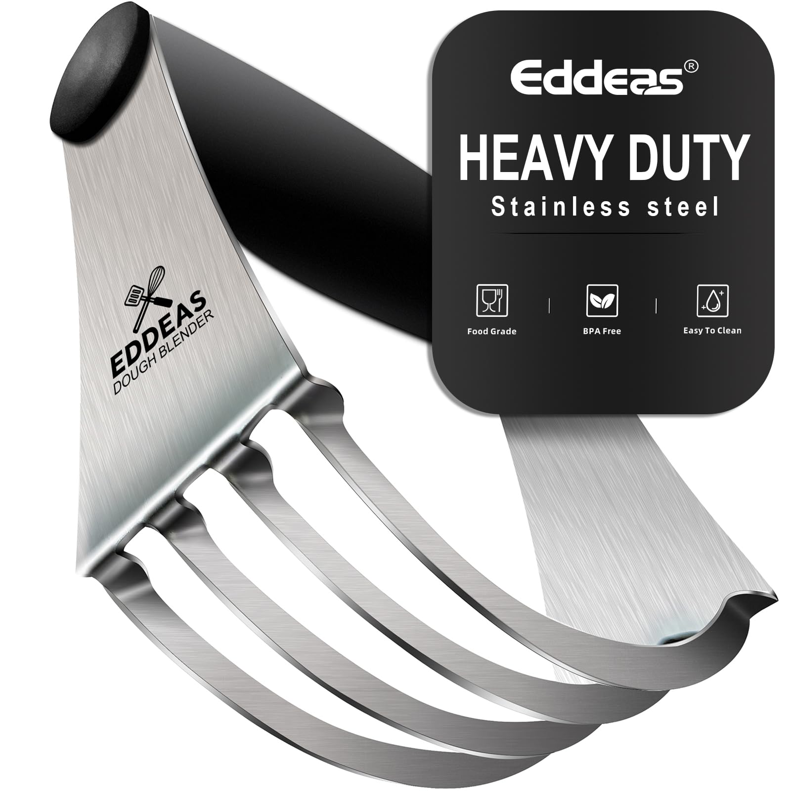 Premium Stainless Steel Dough Blender - Heavy Duty Pastry Cutter with Non-Slip Handle for Baking, Pie Crust, Pizza Dough & Cookies | Ideal for Home Bakers & Professional Kitchens