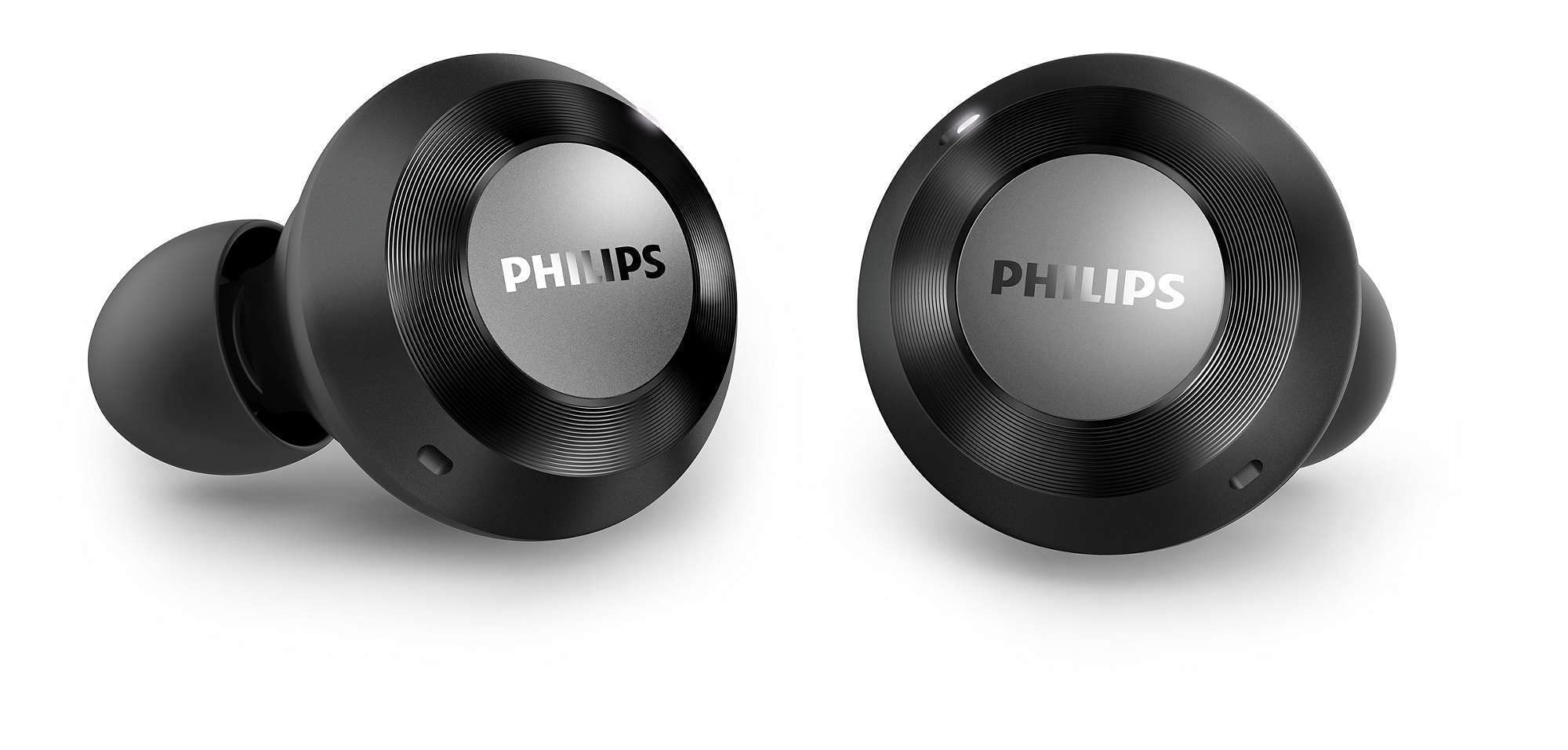 Philips T8505BK/00 Wireless Bluetooth Earbuds with Hybrid Active Noise Cancelling, 13mm Neodymium Drivers & Google Assistant - Perfect for Commuting, Workouts & Travel (Black, 2021 Model)