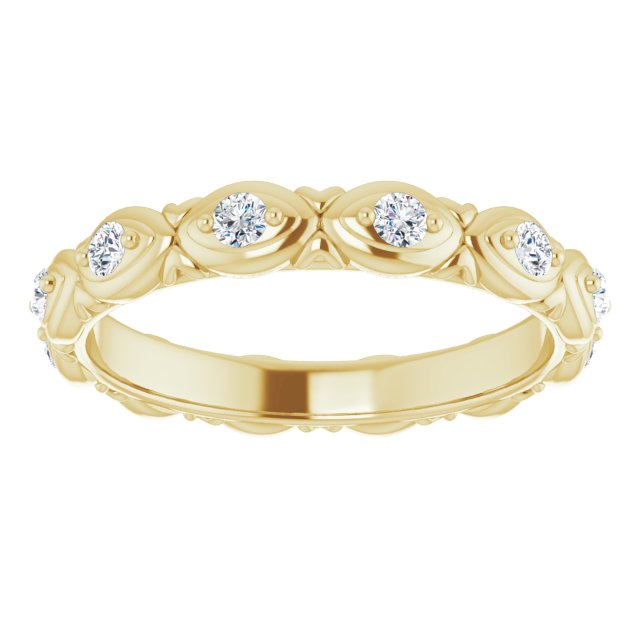 0.36 Carat Round Diamond Floral Eternity Band Wedding Ring - Perfect for Bridal Jewelry, Anniversary Gifts & Special Occasions