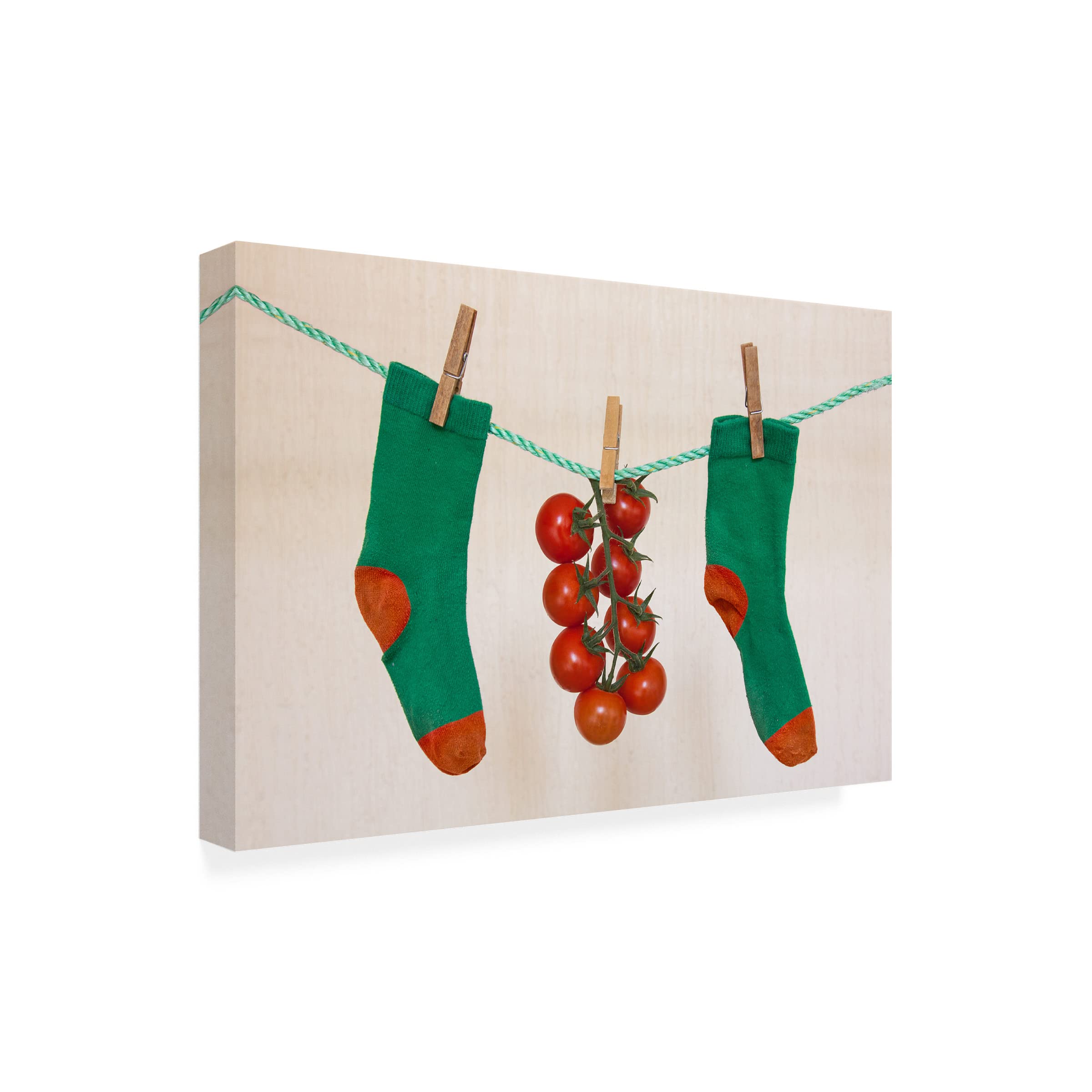 Trademark Fine Art 'Line Ripened Tomatoes' Canvas Wall Art by Jacqueline Hammer - Vibrant Kitchen Decor & Dining Room Painting for Farmhouse Style Homes