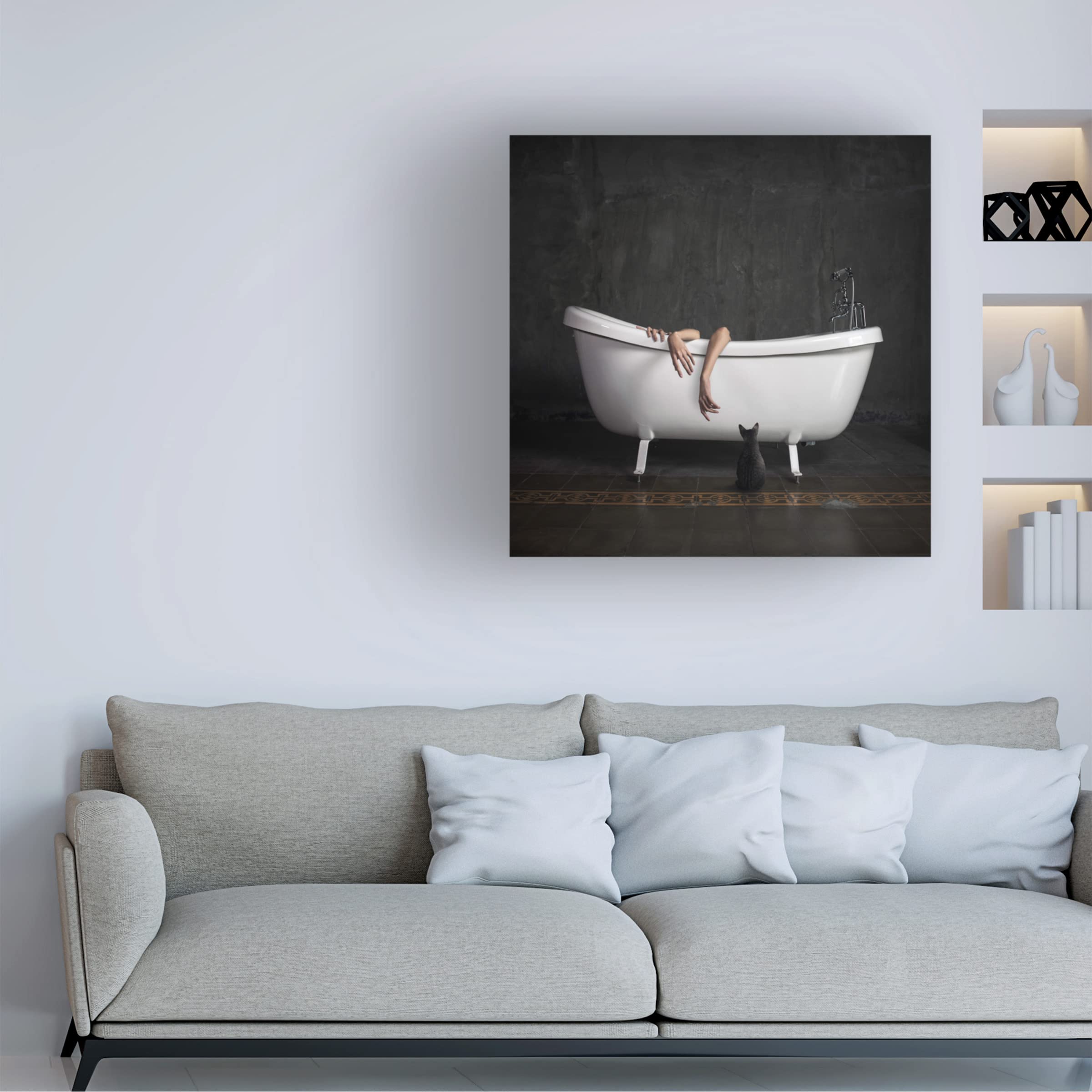 Trademark Fine Art 'Bathroom Stories I' Canvas Wall Art Print by Hardibudi - Perfect for Bathroom, Living Room & Bedroom Decor