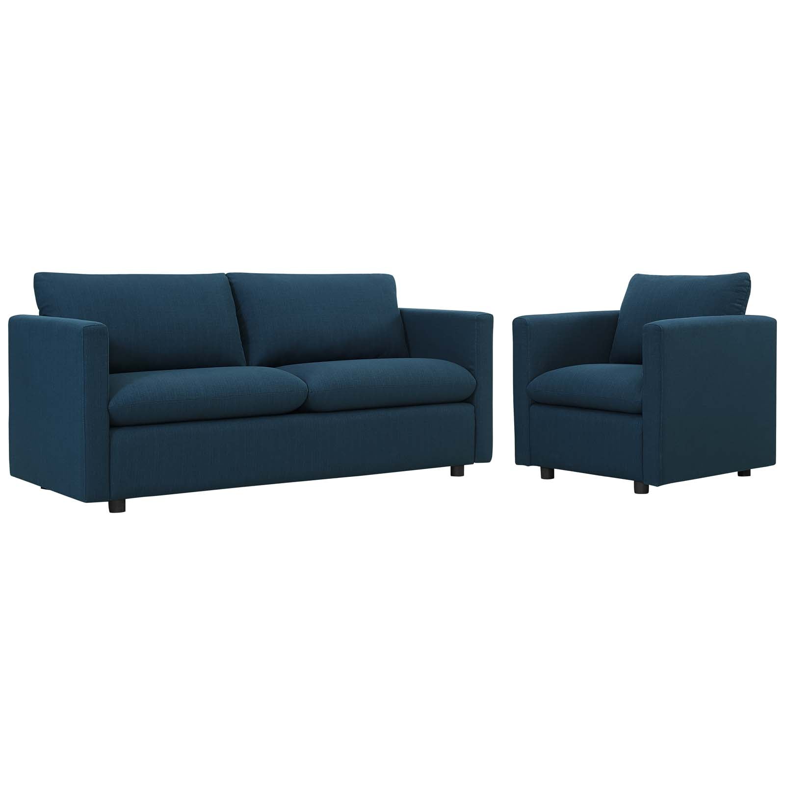 Premium Upholstered Fabric Sofa and Armchair Set - Modern Living Room Furniture for Home & Office Comfort