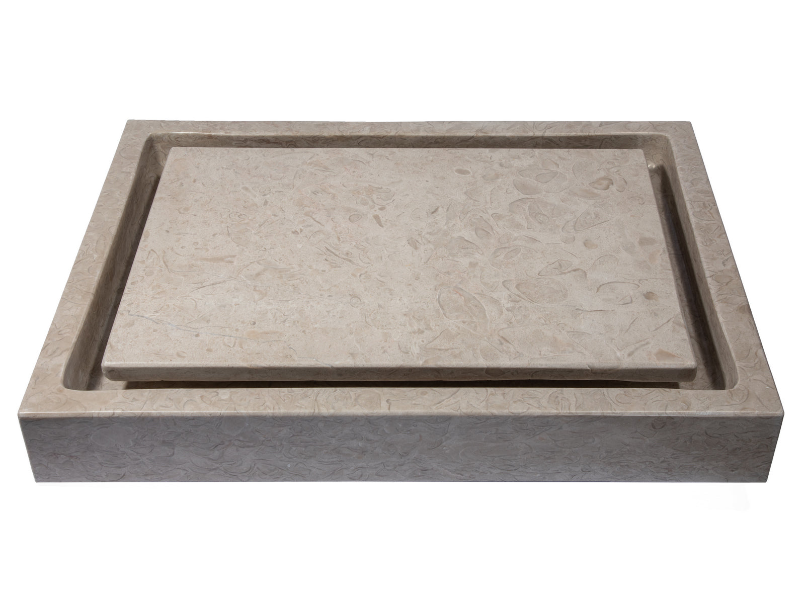 Luxury Rectangular Infinity Pool Sink - Premium Polished Penny Grey Marble for Modern Bathroom & Spa | Elegant Vanity Basin for Contemporary Home Design