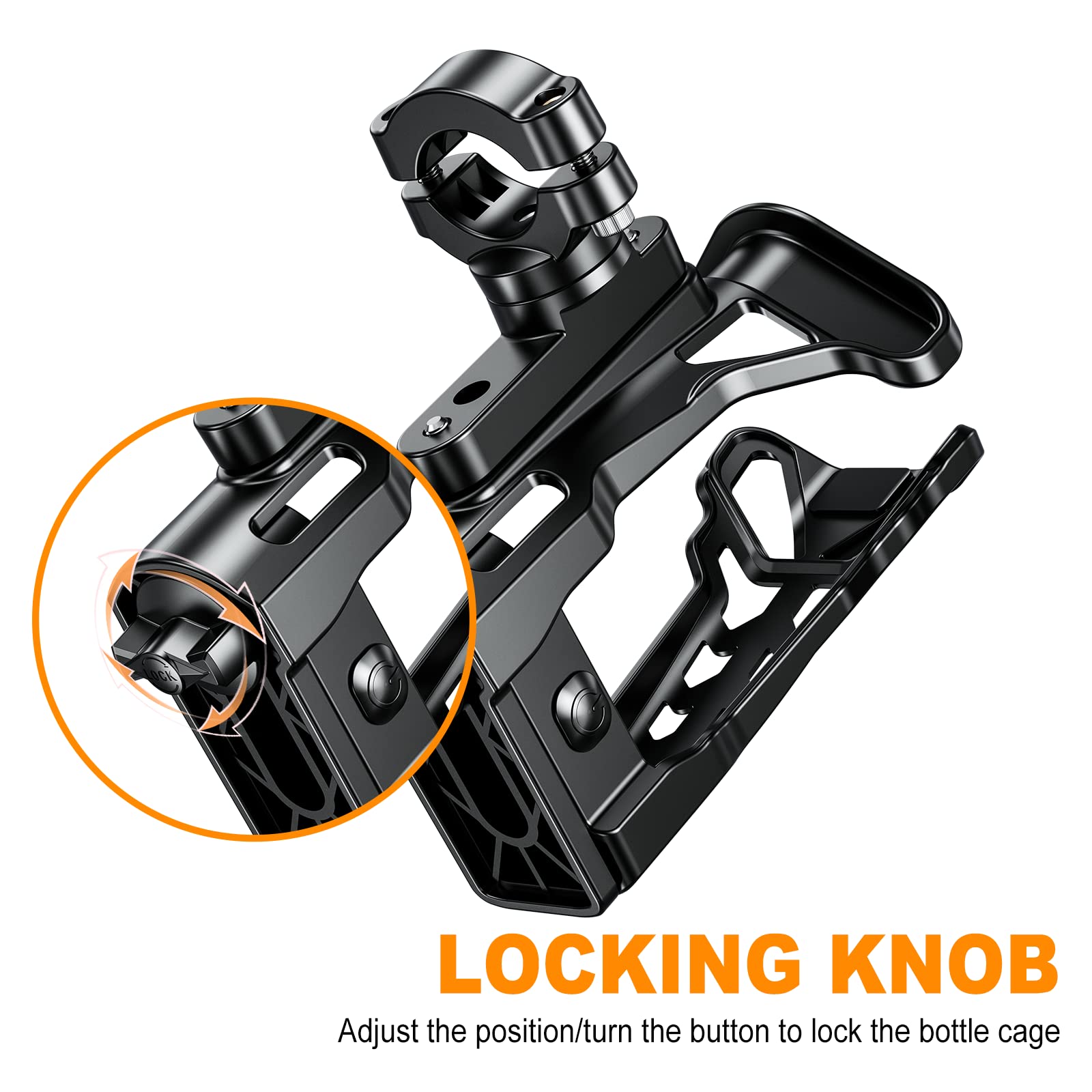 Upgraded Motorcycle Cup Holder with Atmosphere Light - 360° Rotating & Expandable Design, Holds Up to 32oz - Perfect for Bike, Motorcycle, ATV (Matte Black) - Ideal for Road Trips, Commuting & Outdoor Adventures