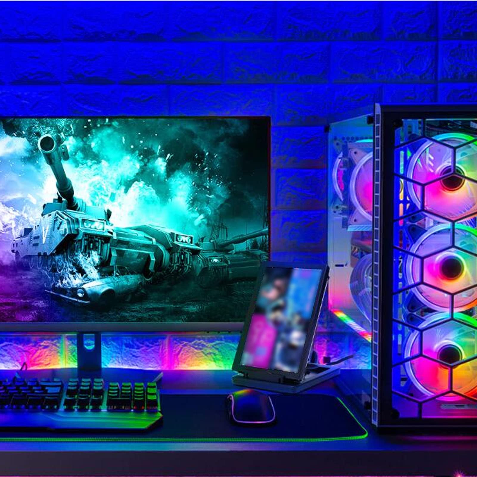 5 Inch IPS PC Temperature Monitor - 800x480 HD Display for Computer CPU/GPU Cooling System | Office & Gaming PC Setup Accessory