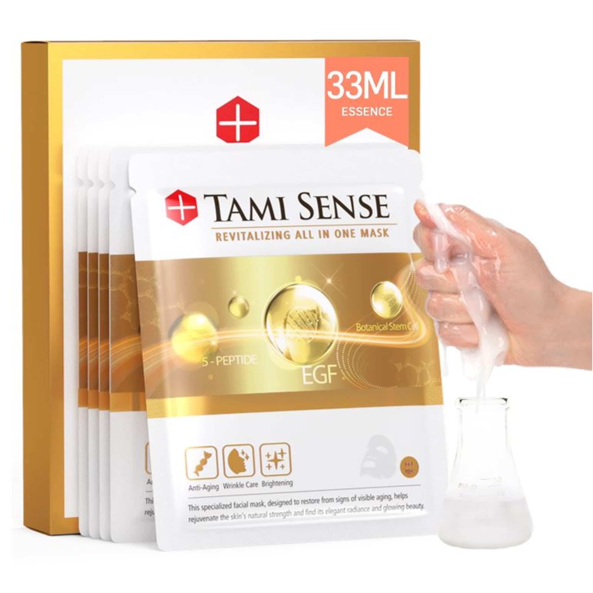 **33ml Essence Korean Skincare Sheet Mask - Vitamin B Complex, Rice Extract & Collagen for Deep Moisturizing (5 Pack) | Hydrating Face Mask for Women & Men | Perfect for Daily Skincare & Spa Nights**