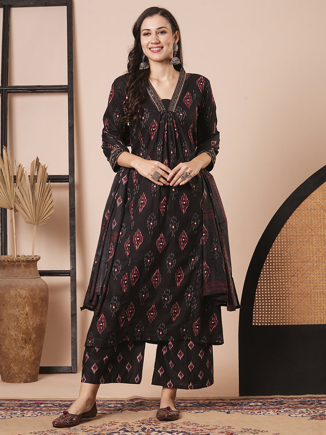 Elegant Black Embroidered Pant Suit for Women - Designer Ready-to-Wear Formal Outfit for Office, Parties & Special Occasions