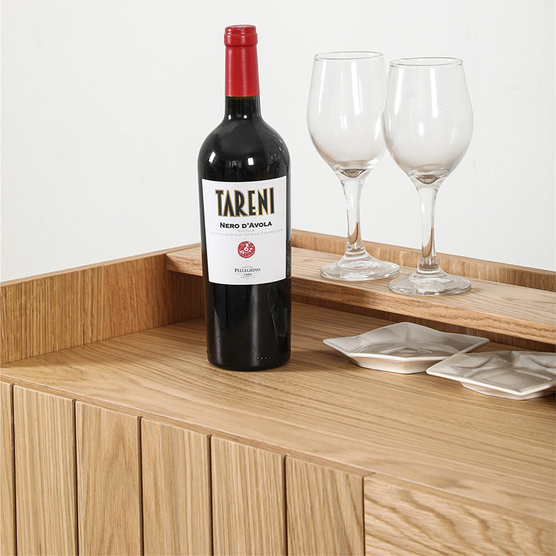 ZANE 100cm Natural Oak Sideboard Buffet Cabinet - Modern Dining Room Storage for Dishes, Linens & Entertaining Essentials
