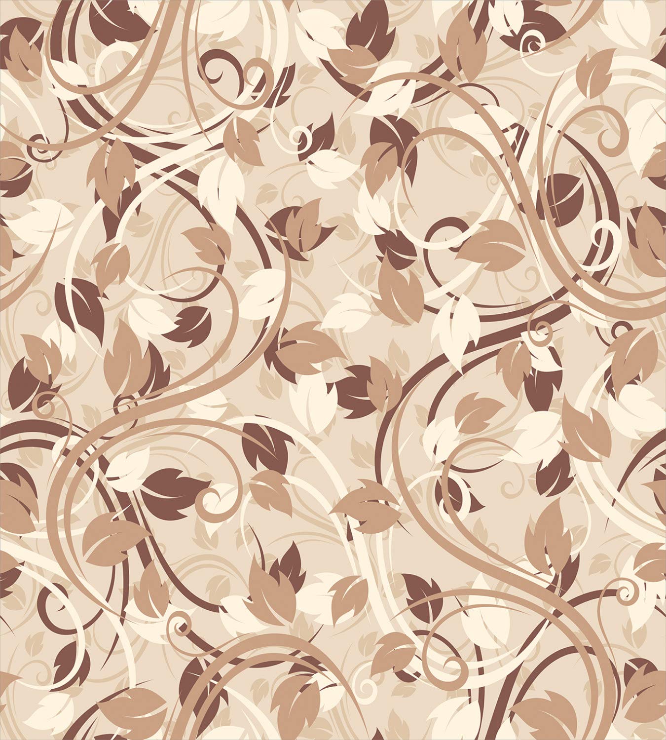 Ambesonne Ivory Duvet Cover Set - Autumn Leaves in Faded Earthen Tones, 3-Piece Bedding Set with 2 Pillow Shams, California King Size, Umber Cocoa | Fall Season Decor, Cozy Bedroom Upgrade for Autumn & Winter