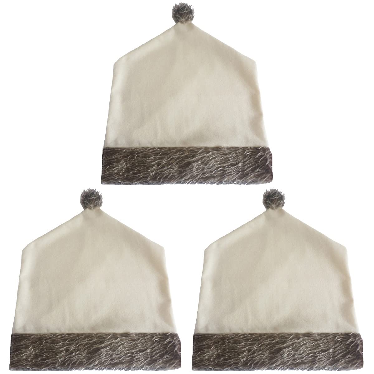 iFundom 3-Piece Christmas Chair Covers - Brown Removable Seat Back Covers for Home, Hotel, Party & Office Decor - Festive Holiday Dining & Event Decorations