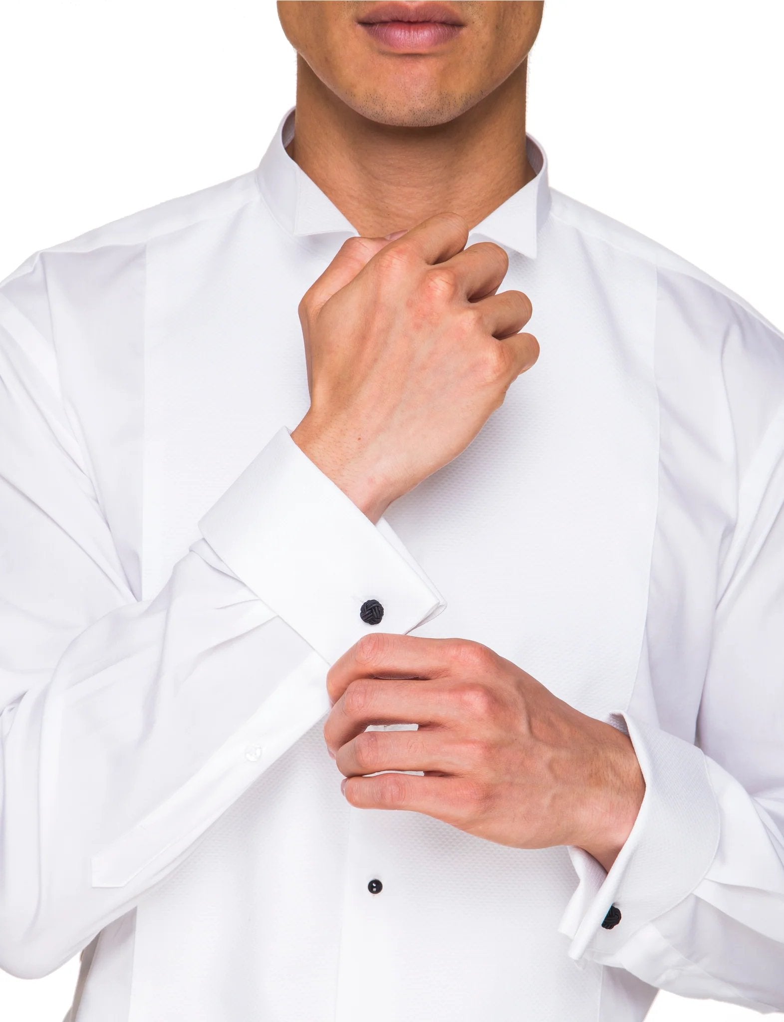 ABELARD Marcella Stud Wing Dinner Shirt for Men - Double Cuff Classic Fit Formal White Shirt | Perfect for Weddings, Parties & Black Tie Events