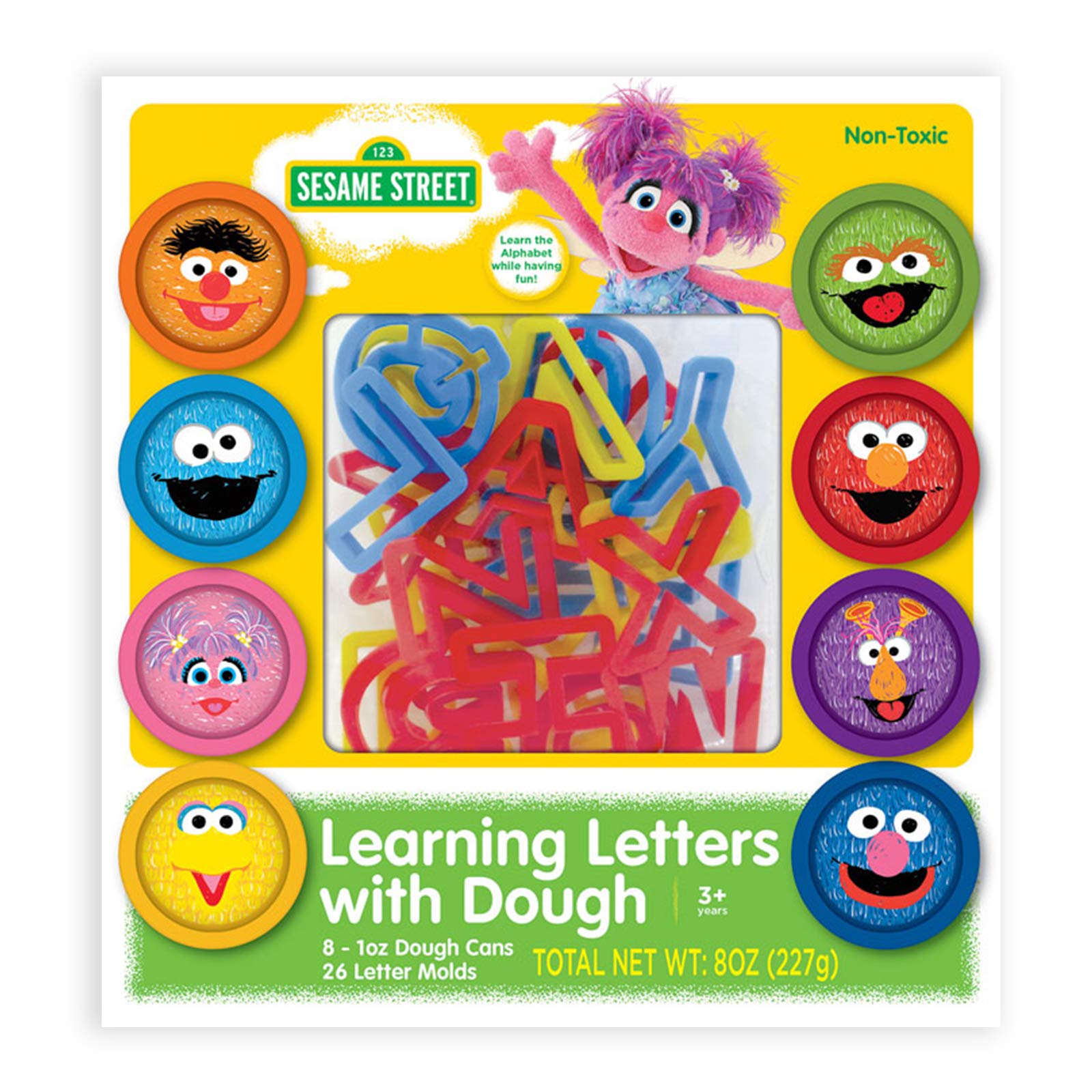 Sesame Street Learning Letters with Play Dough Kit - 8 Pack (1 oz Each) & 26 Alphabet Molds | Educational Toy for Kids | Preschool Learning Activity | Perfect for Birthday Gifts & Classroom Fun