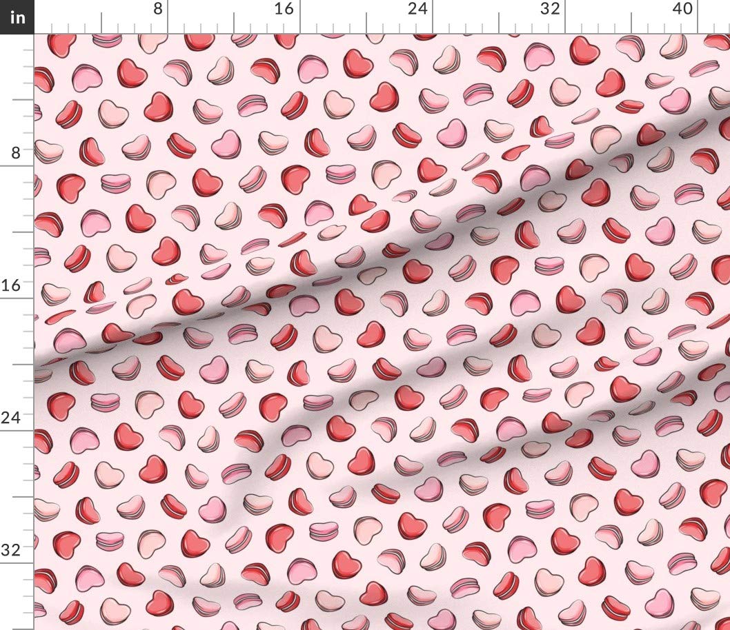 Heart Macarons Valentine's Day Printed Cotton Fabric - Pink Hearts Love Cookies Design on Petal Signature Cotton, Fat Quarter for Sewing, Quilting, Apparel & Crafts | Perfect for DIY Valentine Gifts, Home Decor & Fashion Accessories