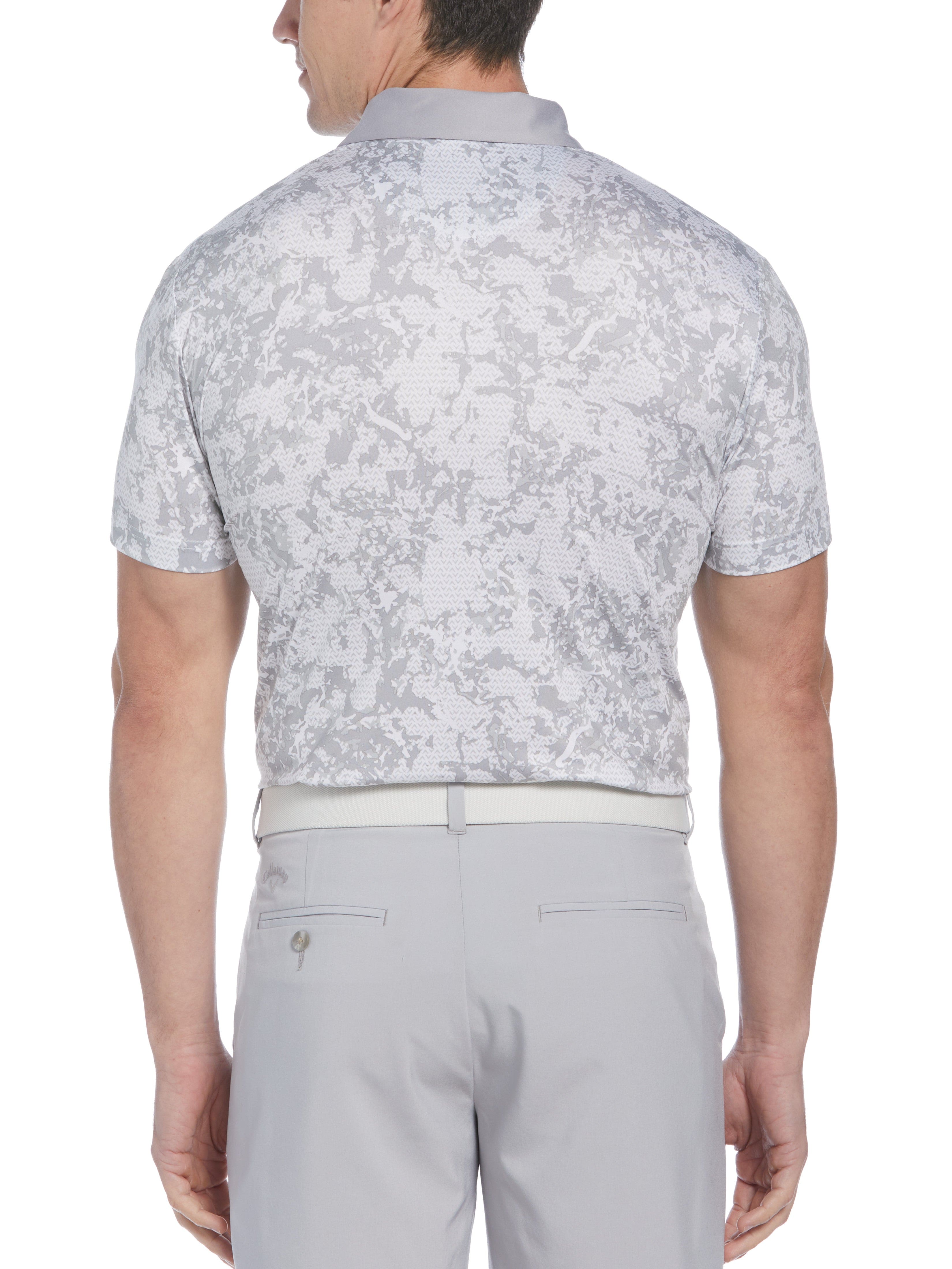 Men's Callaway X All Over Abstract Camo Print Golf Polo Shirt - Moisture Wicking Performance Tee for Golfing & Casual Wear