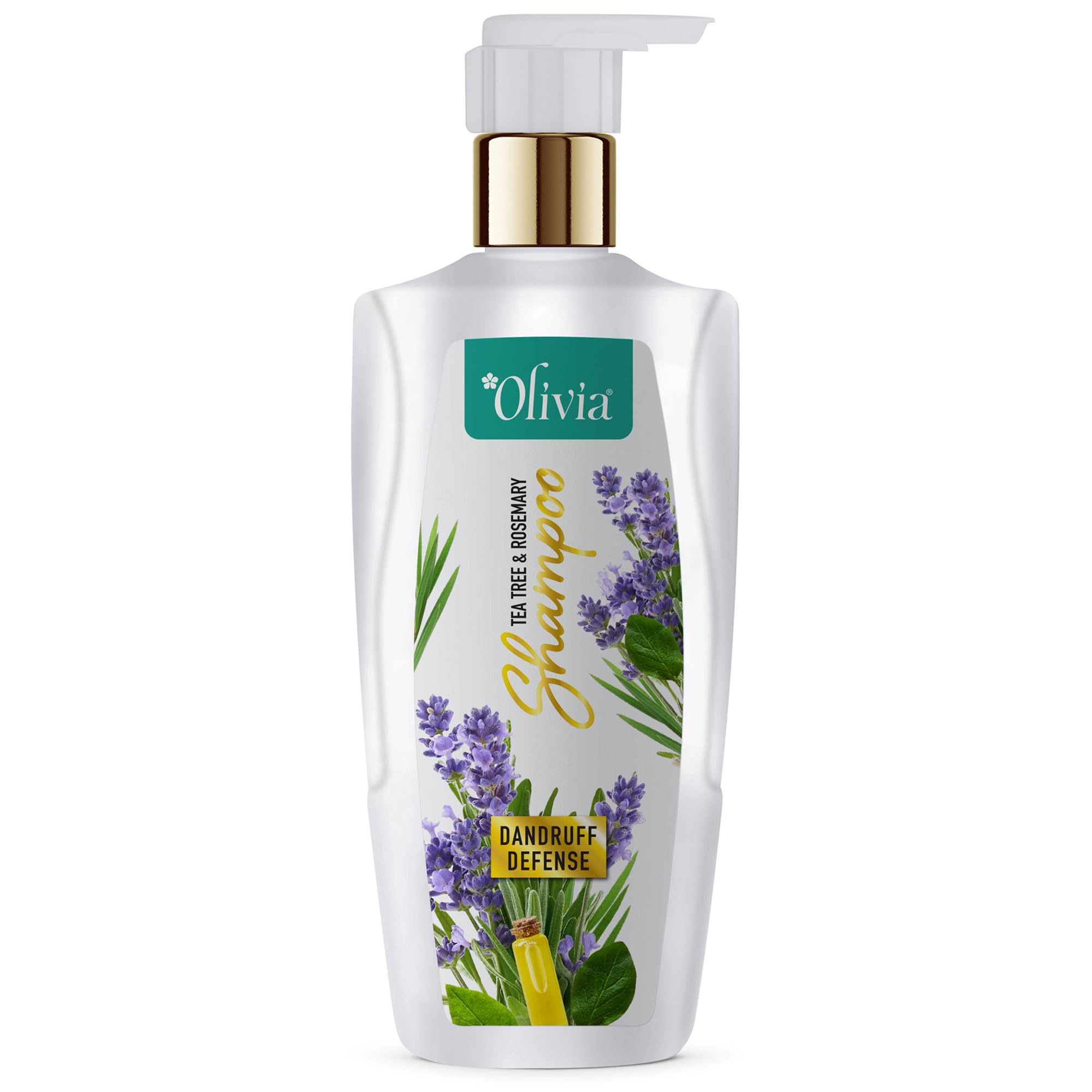 Olivia Dandruff Defense Shampoo with Rosemary & Tea Tree Oil - 200ml for Oily, Itchy Scalp & Dandruff Control - Sulfate-Free Hair Care for Men & Women - Daily Use for Healthy Scalp & Shiny Hair