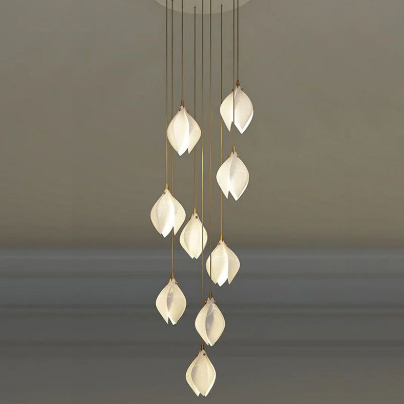 Elegant Bloom Ceramic Chandelier - Modern Handcrafted Ceiling Light Fixture for Dining Room, Living Room & Bedroom | Perfect for Home Decor & Interior Design