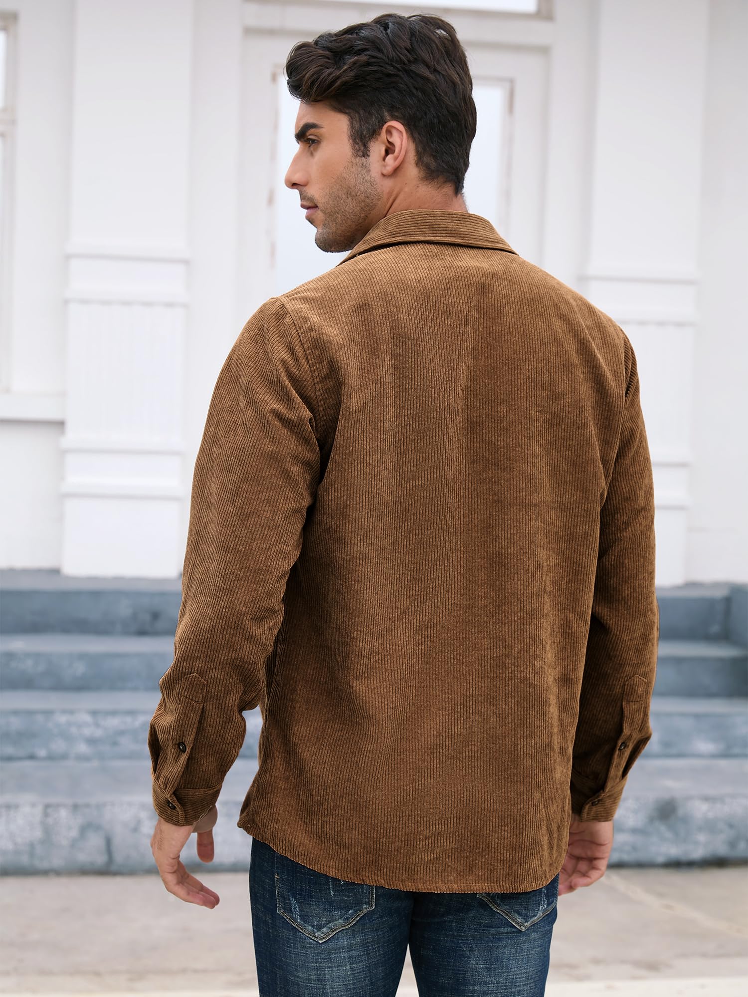 Men's Corduroy Shirt Jacket - Button Down Long Sleeve Work Shirt with Pocket | Casual & Outdoor Wear for Fall & Winter