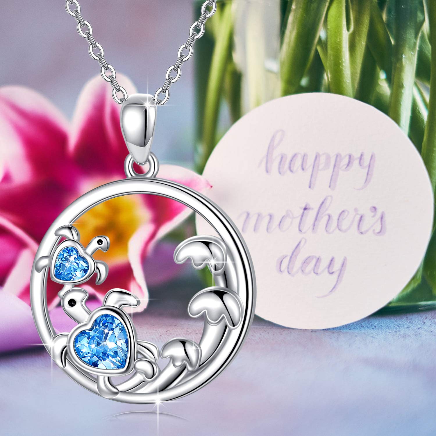 Cute Animal Necklace S925 Sterling Silver - Forever Love Heart Pendant Jewelry for Women, Mom, Birthday & Mother's Day Gifts | Perfect for Everyday Wear, Special Occasions & Heartfelt Surprises