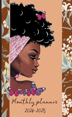 2024-2025 Black Girl Monthly Pocket Planner - Two Year Calendar for African American Women | Small Purse Organizer with 24-Month Schedule, Workout Tracker & Appointment Pages | Perfect Gift for Students, Professionals & Busy Moms