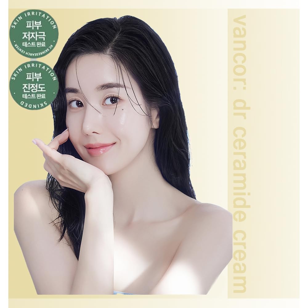 Dr Vancor Ceramide Cream 10000ppm - Korean Glass Skin Moisturizer 60ml for Hydration & Glow