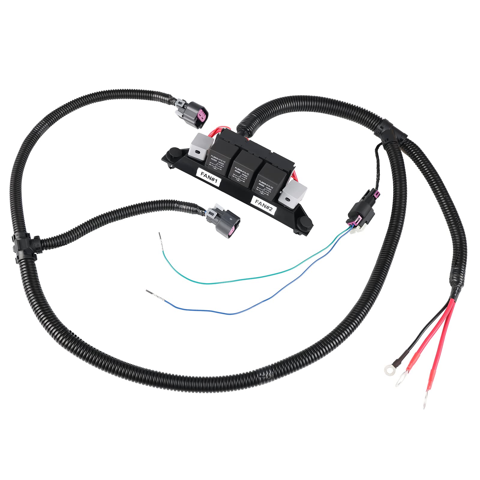 Dual Speed Electric Fan Control Wiring Harness Kit for Chevy Silverado Avalanche Suburban Tahoe GMC Sierra Yukon - Replacement for 674-00923 - Stand Alone Retrofit Cooling System Upgrade for Better Engine Performance