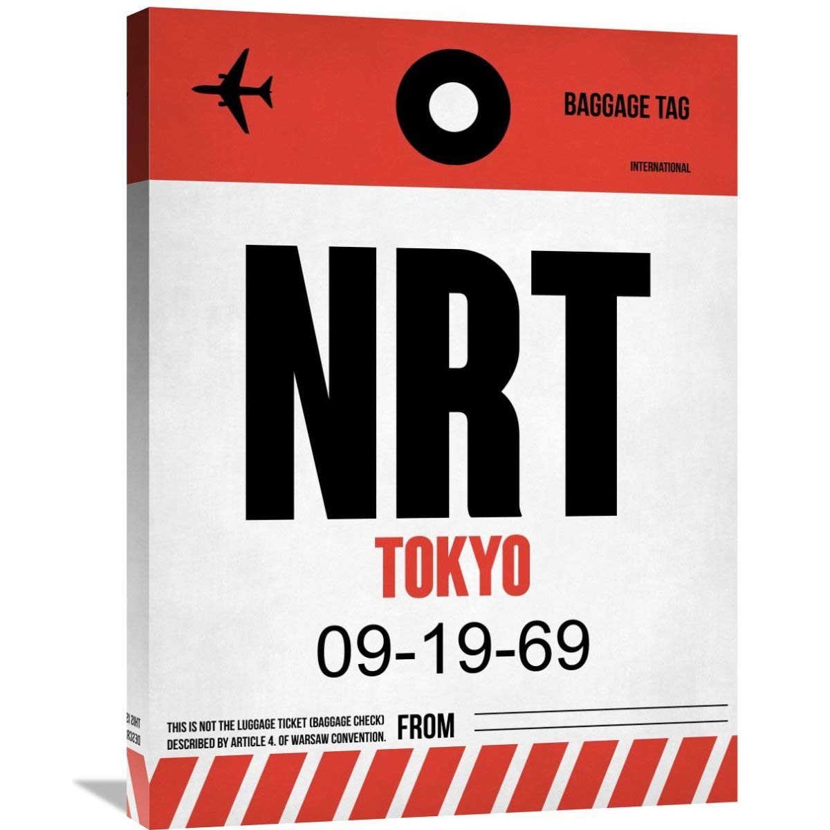 NRT Tokyo Luggage Tag 1 - Stretched Canvas Wall Art for Home & Office Decor - Small Size Travel-Inspired Artwork - Perfect for Living Room, Bedroom, or Gift