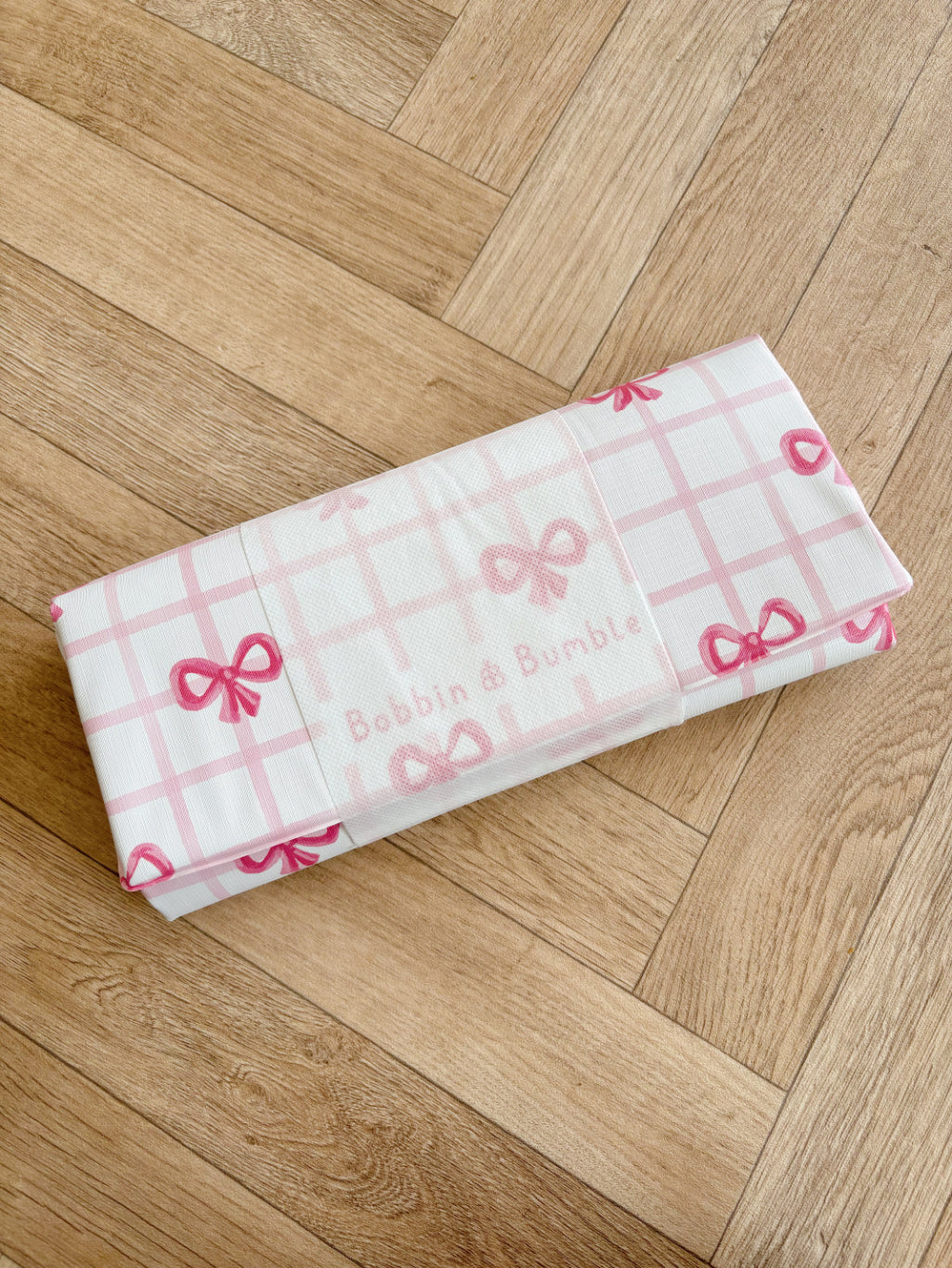 Portable Baby Changing Mat with Pink Bows - Waterproof Foldable Travel Changing Pad for Infants - Perfect for Diaper Changes On-The-Go, Airplane Travel & Outdoor Adventures