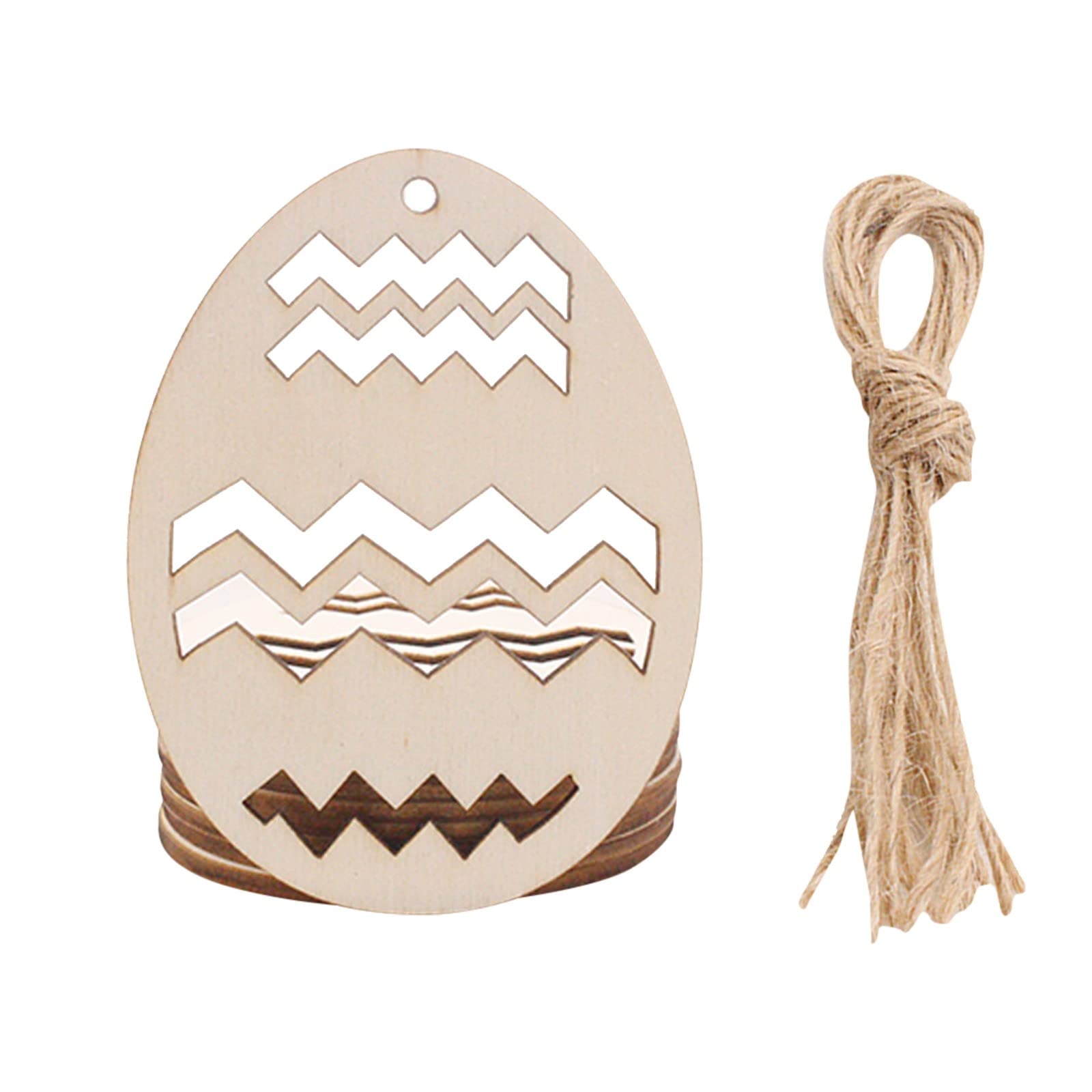 ihtha Wooden Easter Coloring Set - DIY Holiday Pendant Kit for Kids, Home Decor with Red Plastic Ribbon - Perfect for Christmas Tree Ornaments, Easter Crafts & Seasonal Home Decoration (Size A, One Size)