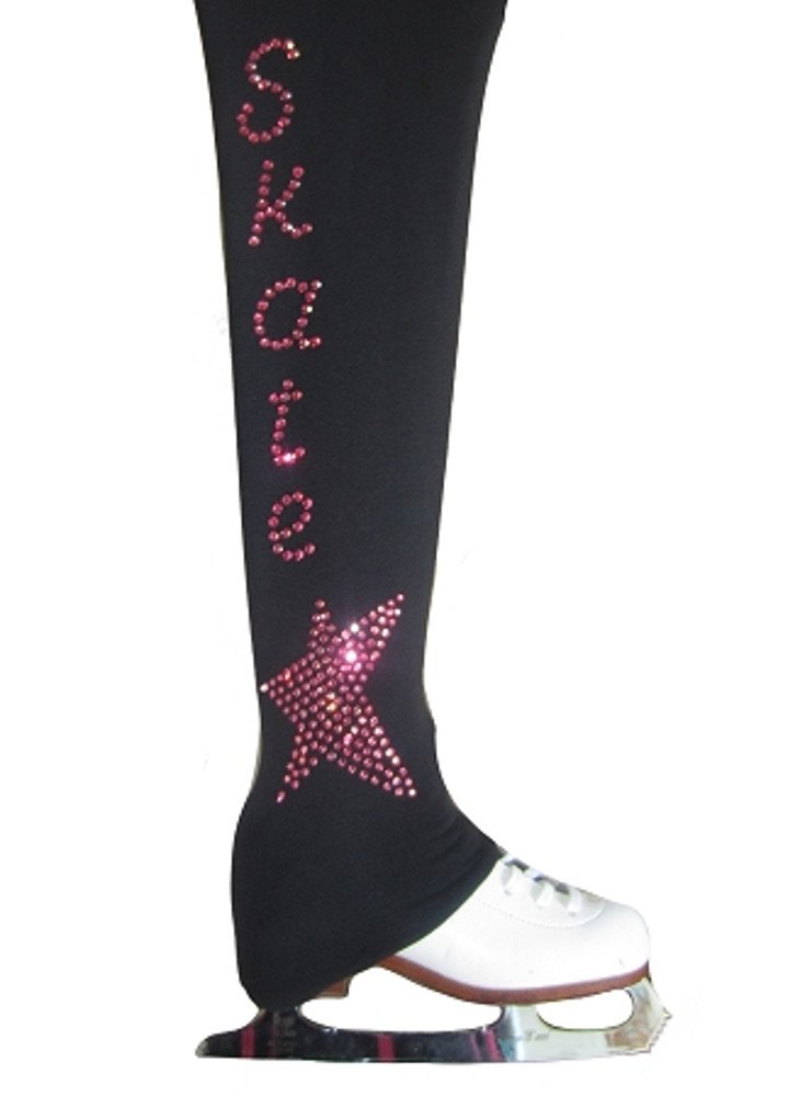 Ice Fire Women's Figure Skating Pants - Pink Performance Leggings for Ice Skating, Ballet & Dance Practice | Breathable Stretch Fabric for Comfort & Flexibility