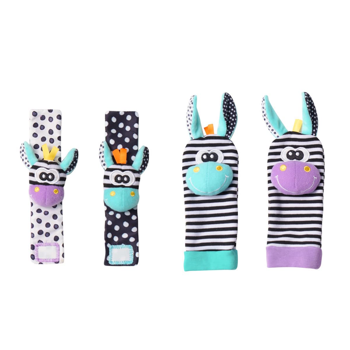 **Soft Plush Baby Wrist & Foot Rattle Socks Set - Sensory Development Toy for Newborns, Infants & Toddlers - Perfect for Playtime, Learning & Gifts**