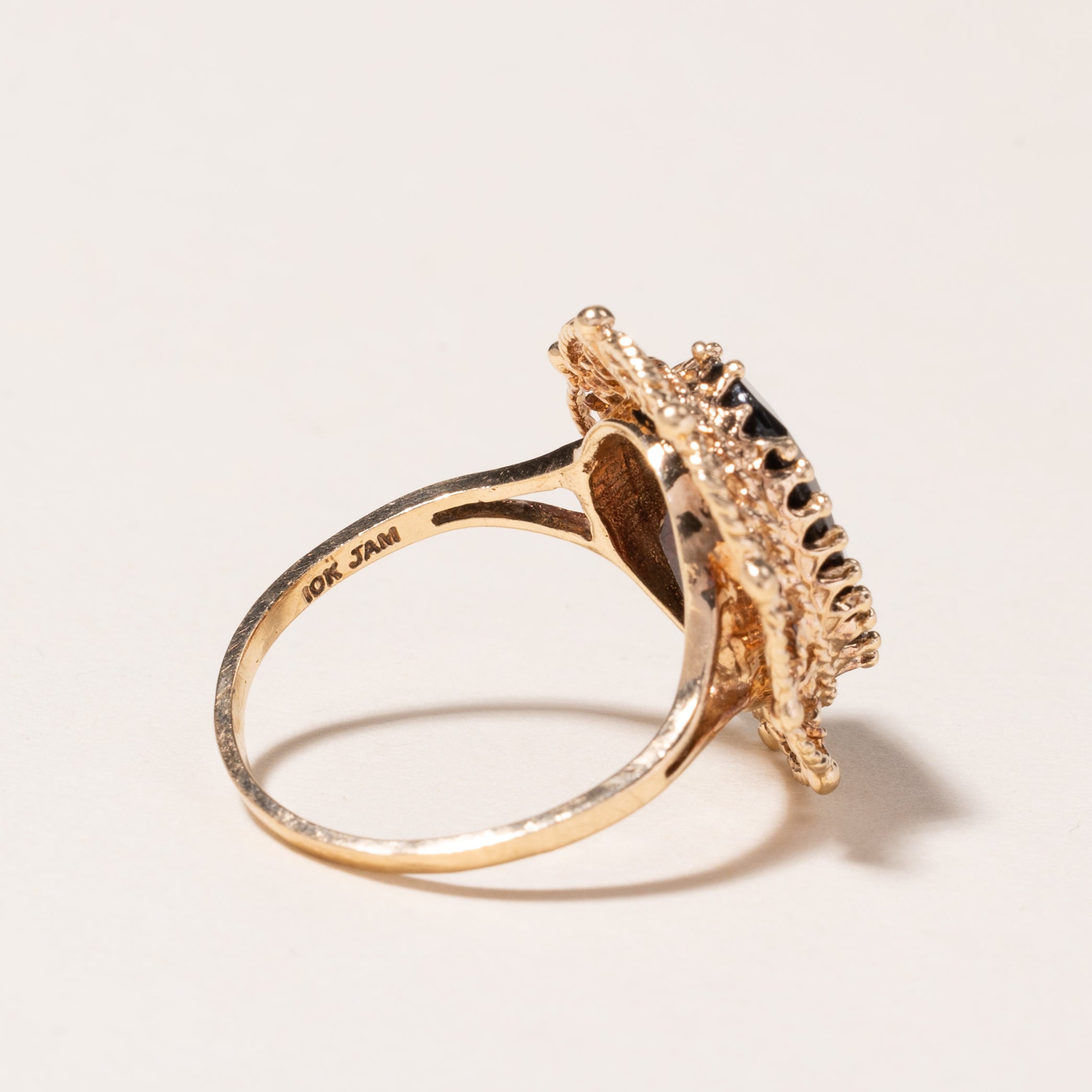 10K Yellow Gold Garnet Ring for Women - 7.01ct Genuine Garnet Gemstone, Size 7.75, Dainty Birthstone Jewelry - Perfect for Anniversary, Birthday Gifts & Everyday Elegance