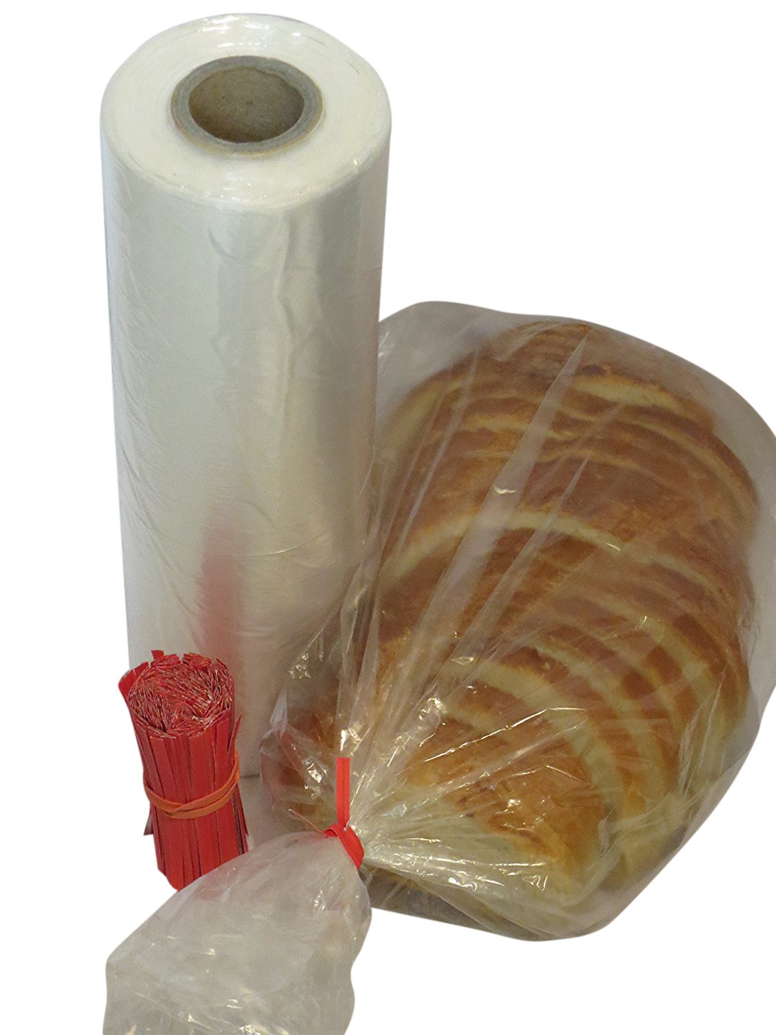 Clear Plastic Bread & Grocery Bags on Roll 12x20 Inches - 350 Bags per Roll with Free Twist Ties | Perfect for Bakery, Deli, Supermarket & Food Storage