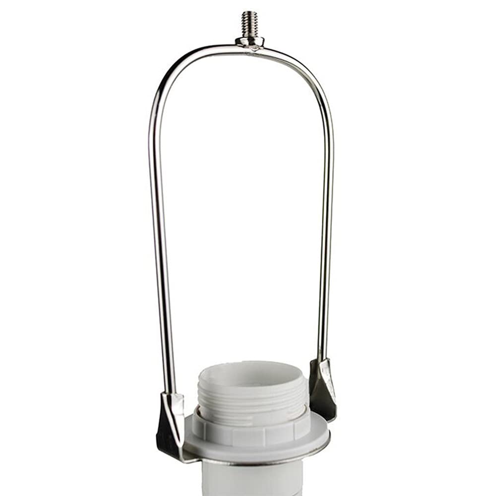 6 Inch UNO Fitter Adapter - E26 Base Lamp Shade Harp Holder for Table & Floor Lamps, Silver | Perfect for Living Room, Bedroom & Office Lighting Decor