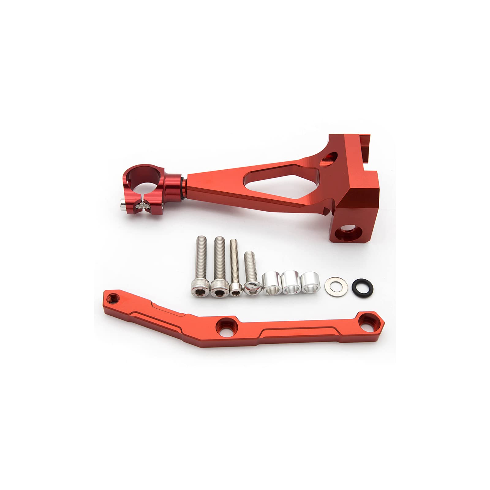 Adjustable Motorcycle Steering Damper Stabilizer - Safety Control Kit with Mounting Bracket for Yamaha MT-09 FZ09 (2013-2020) | Red | Improves Handling & Reduces Wobble at High Speeds