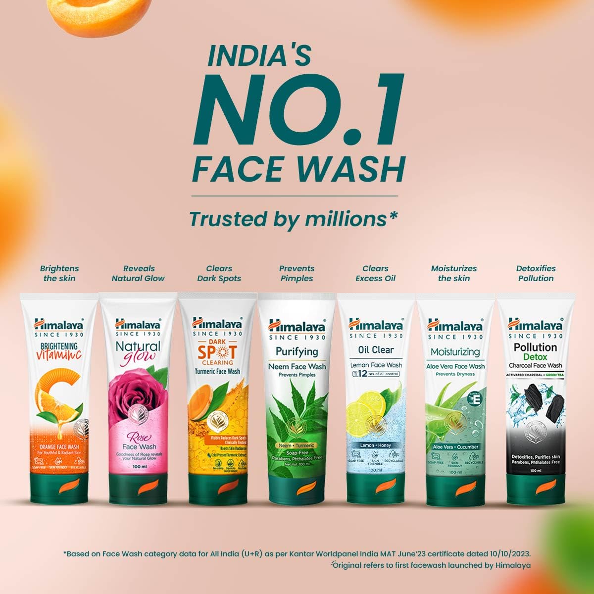 Himalaya Herbals Deep Cleansing Apricot Face Wash 50ml - Gentle Exfoliating Facial Cleanser for Acne & Oily Skin - Perfect for Daily Skincare Routine & Travel Size